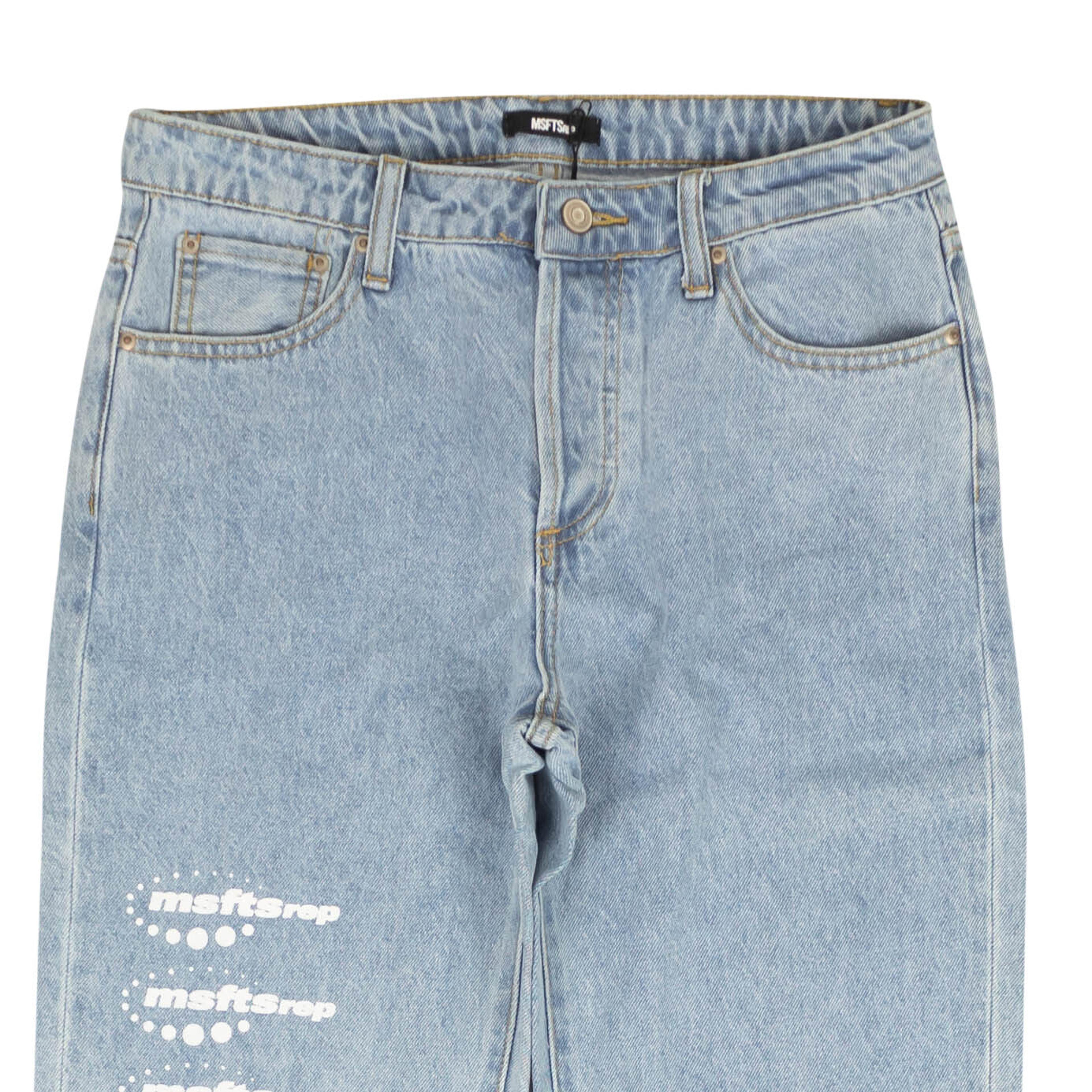 Alternate View 1 of Blue Denim Straight Jeans