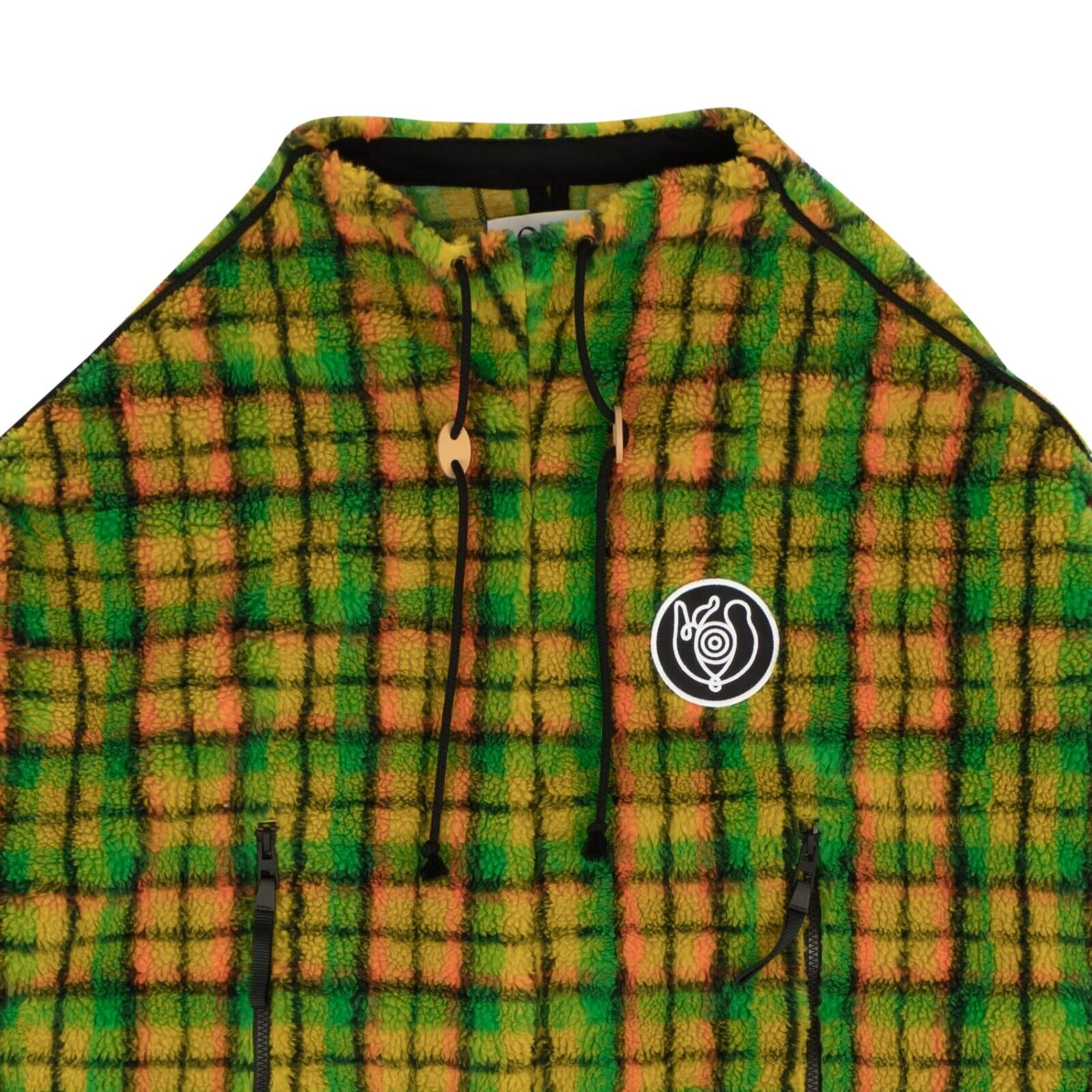 Alternate View 1 of Green Check Multi Fleece Anorak Jacket