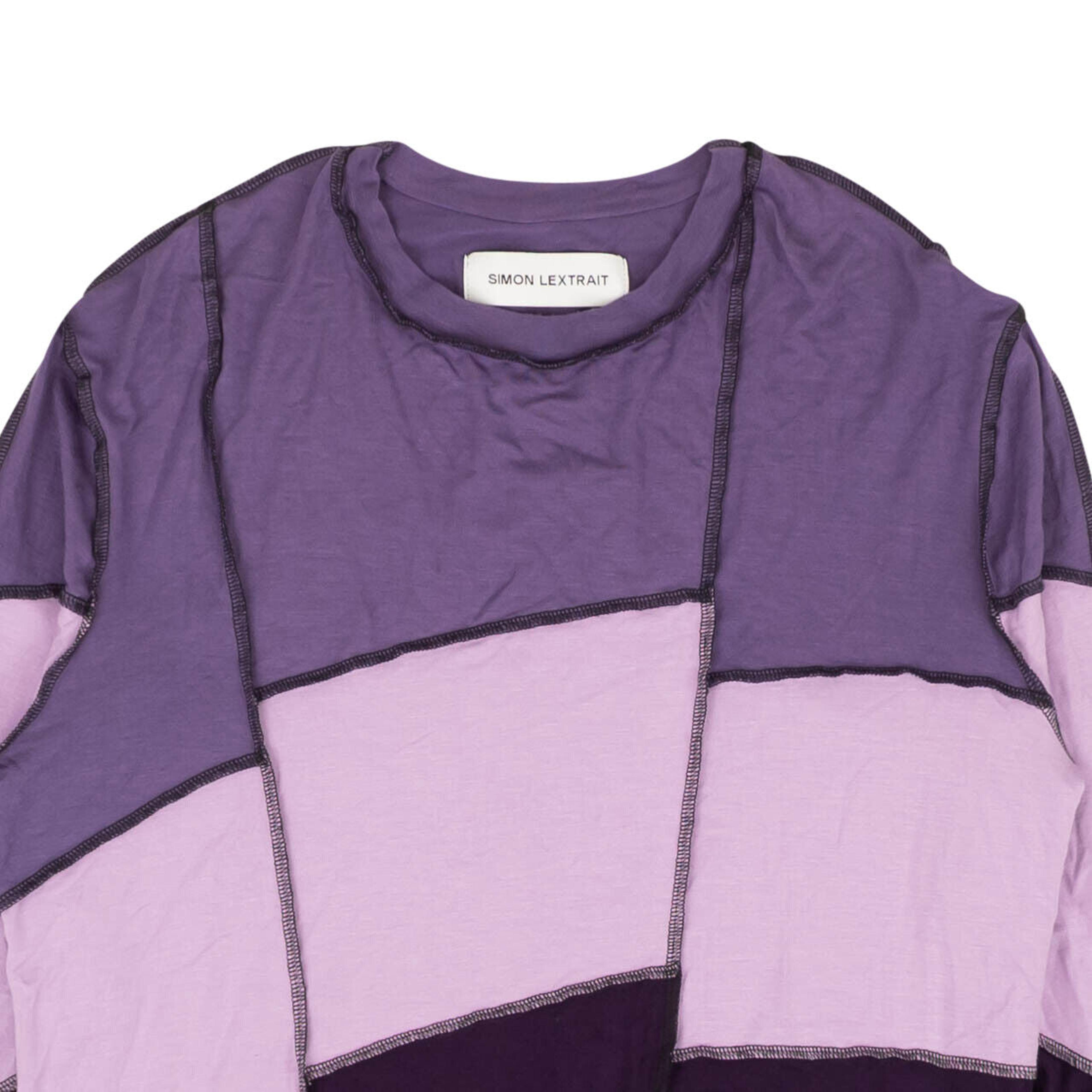 Alternate View 1 of Amethyst Purple Stitched Long Sleeve T-Shirt