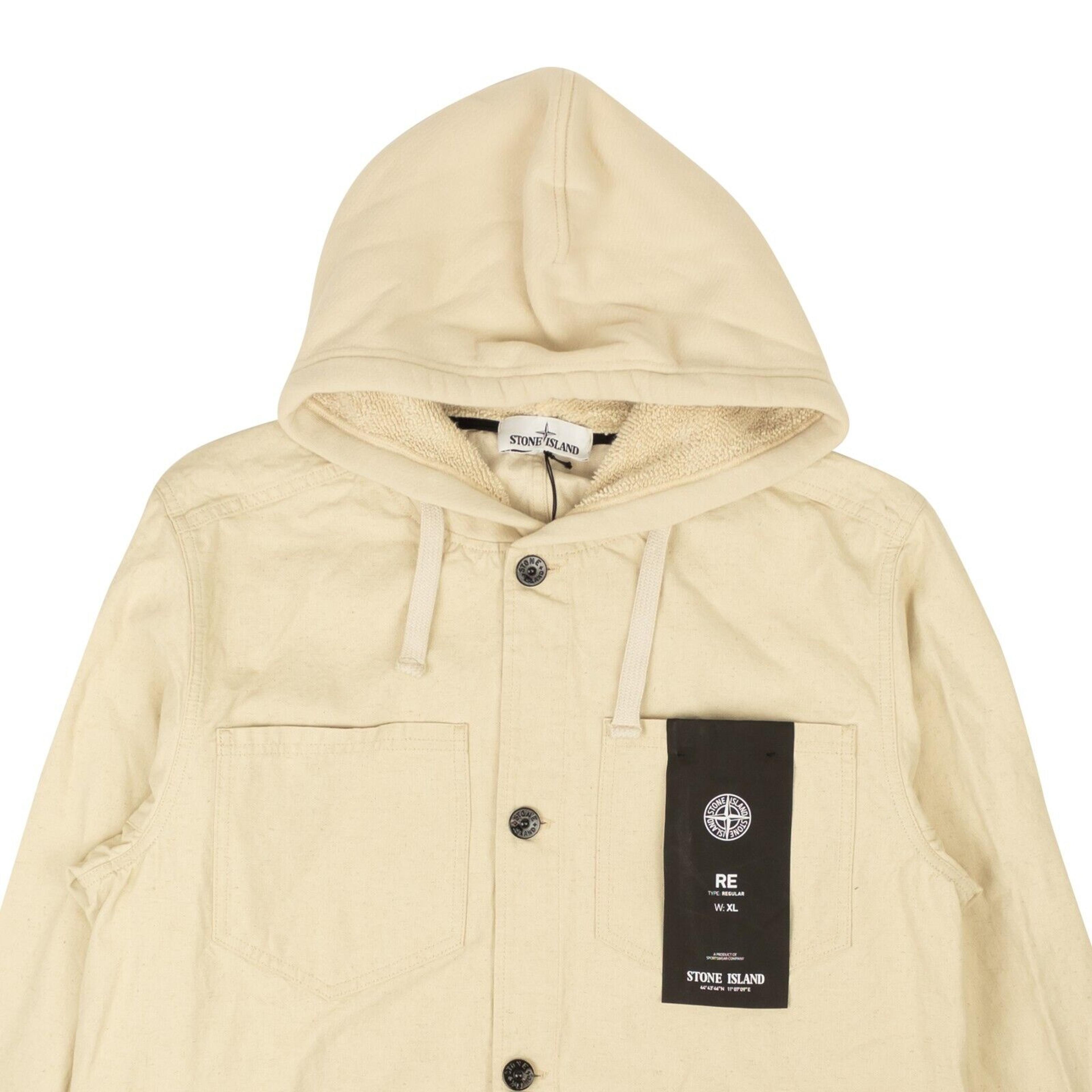 Alternate View 1 of Oatmeal Ivory Panama Placcato Hooded Jacket