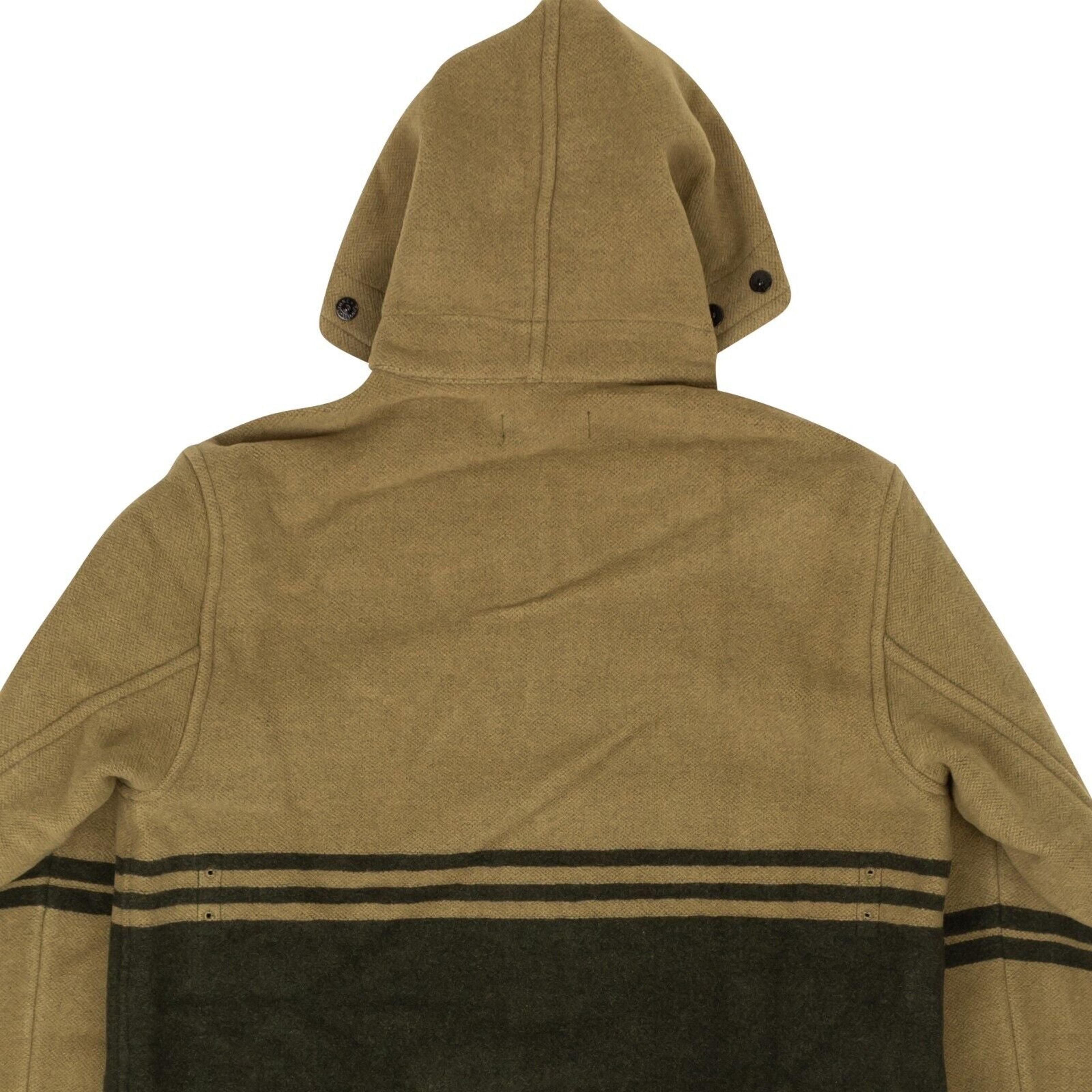 Alternate View 3 of Stone Island Striped Hooded Wool Coat - Khaki
