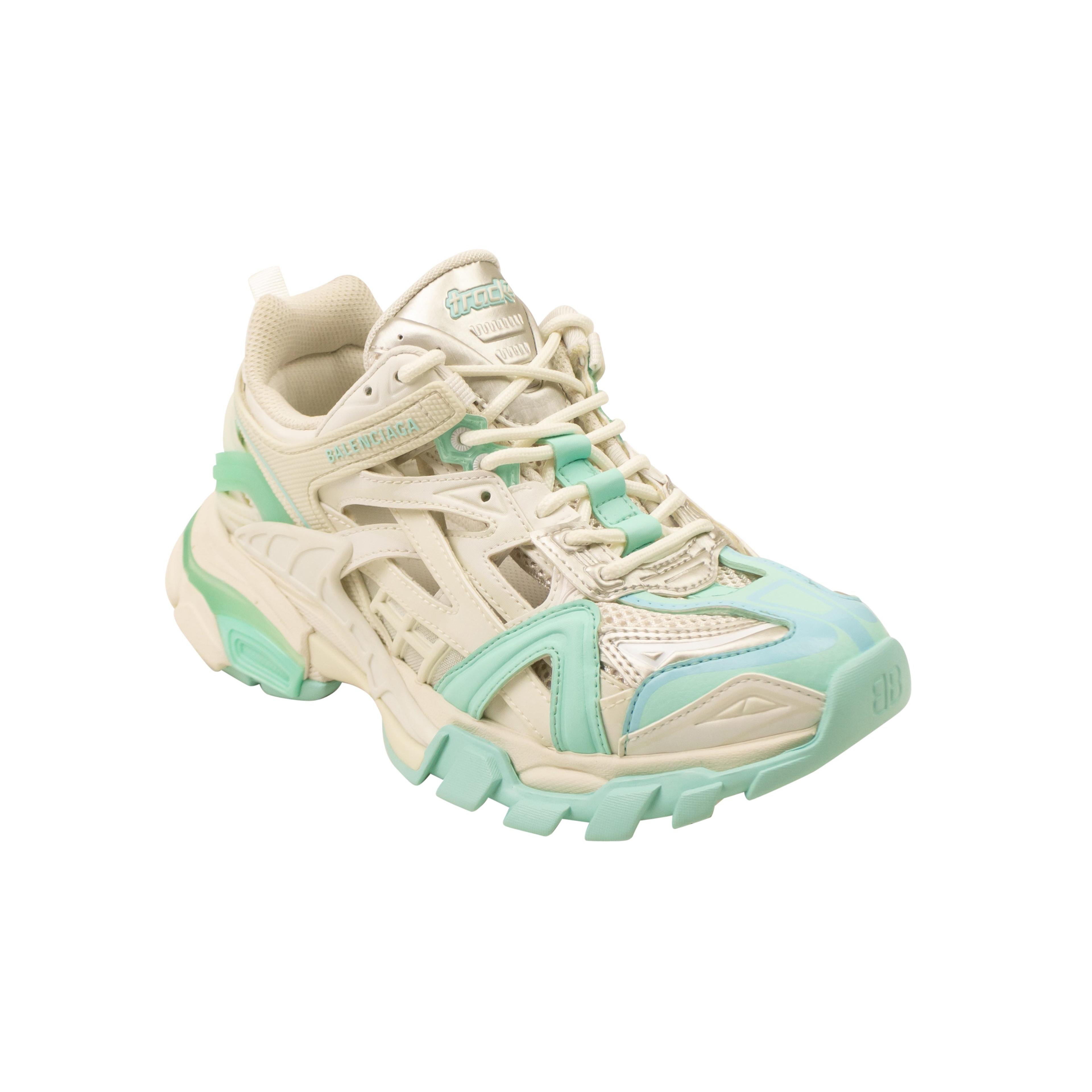 Alternate View 1 of Women's White And Green Track 2 Sneakers