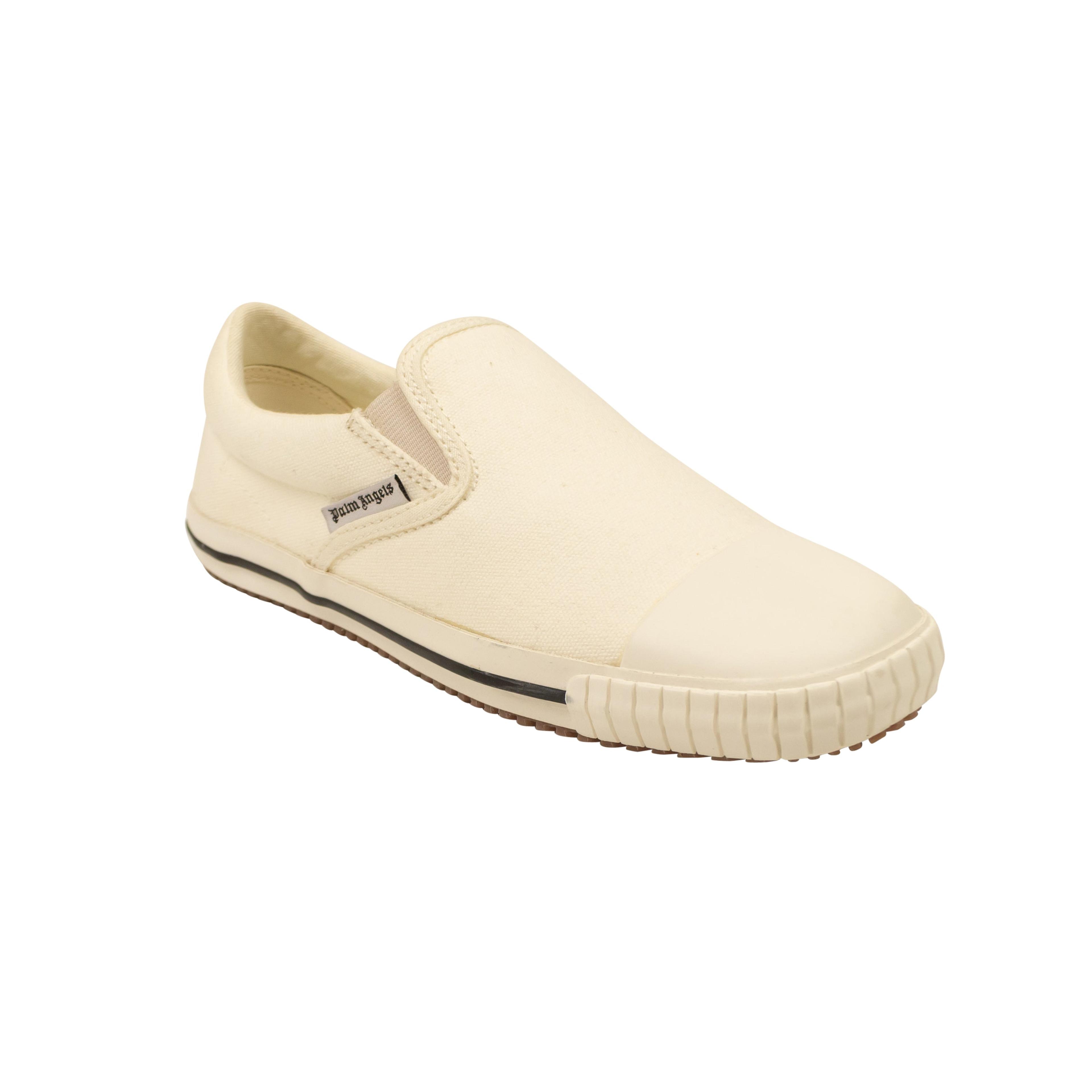 Alternate View 1 of White Vulcanized Square Slip On Canvas Sneakers
