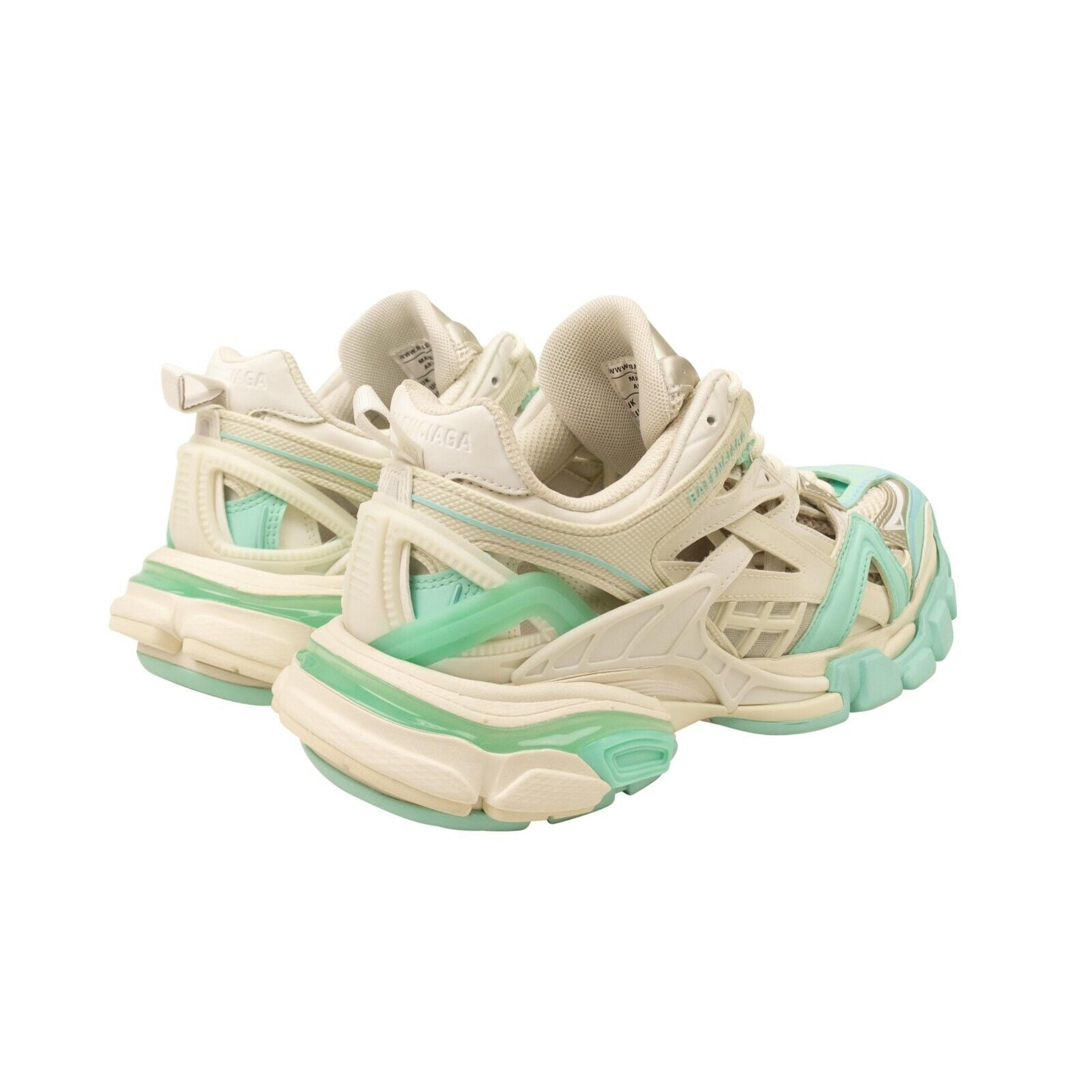 Alternate View 3 of Women's White And Green Track 2 Sneakers