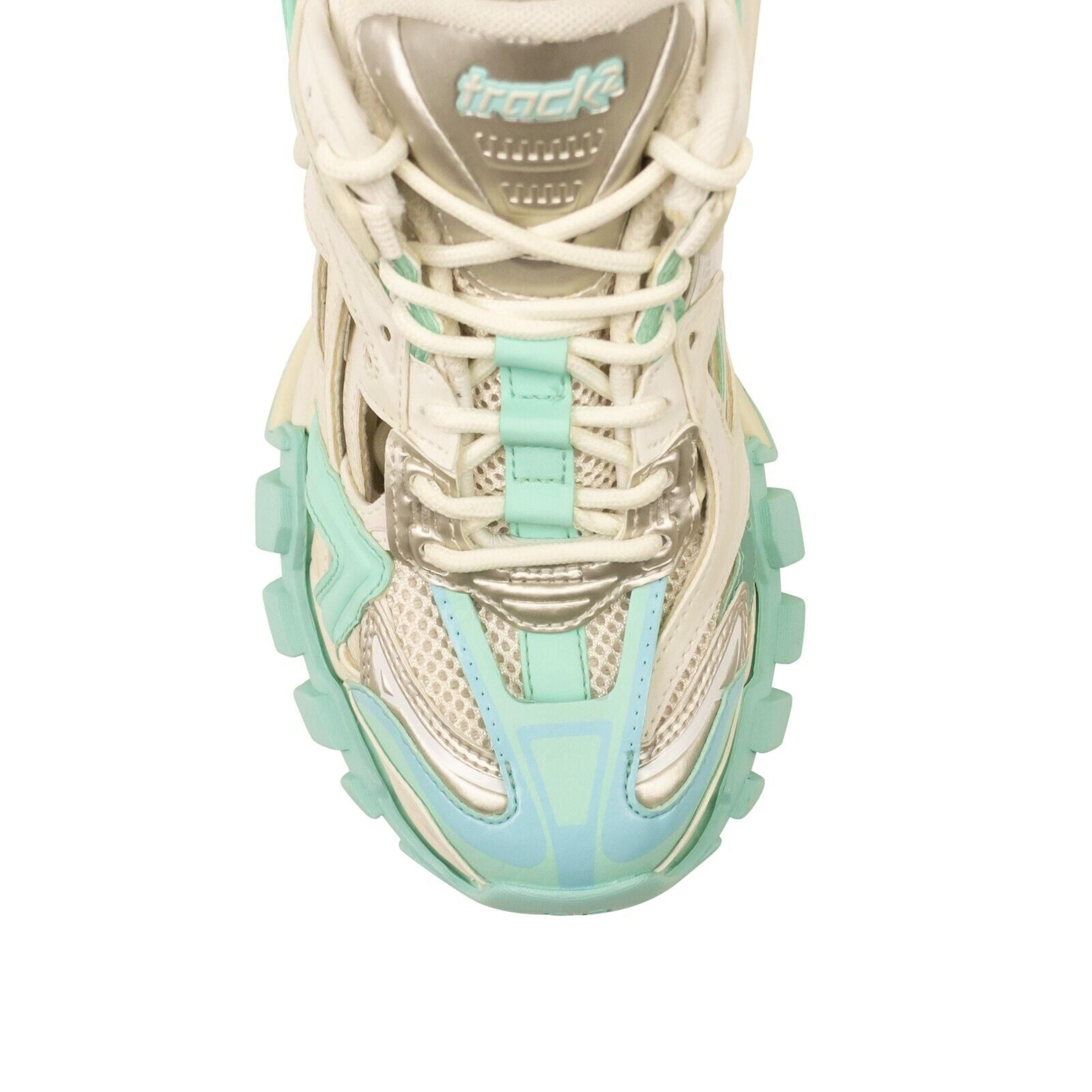 Alternate View 4 of Women's White And Green Track 2 Sneakers