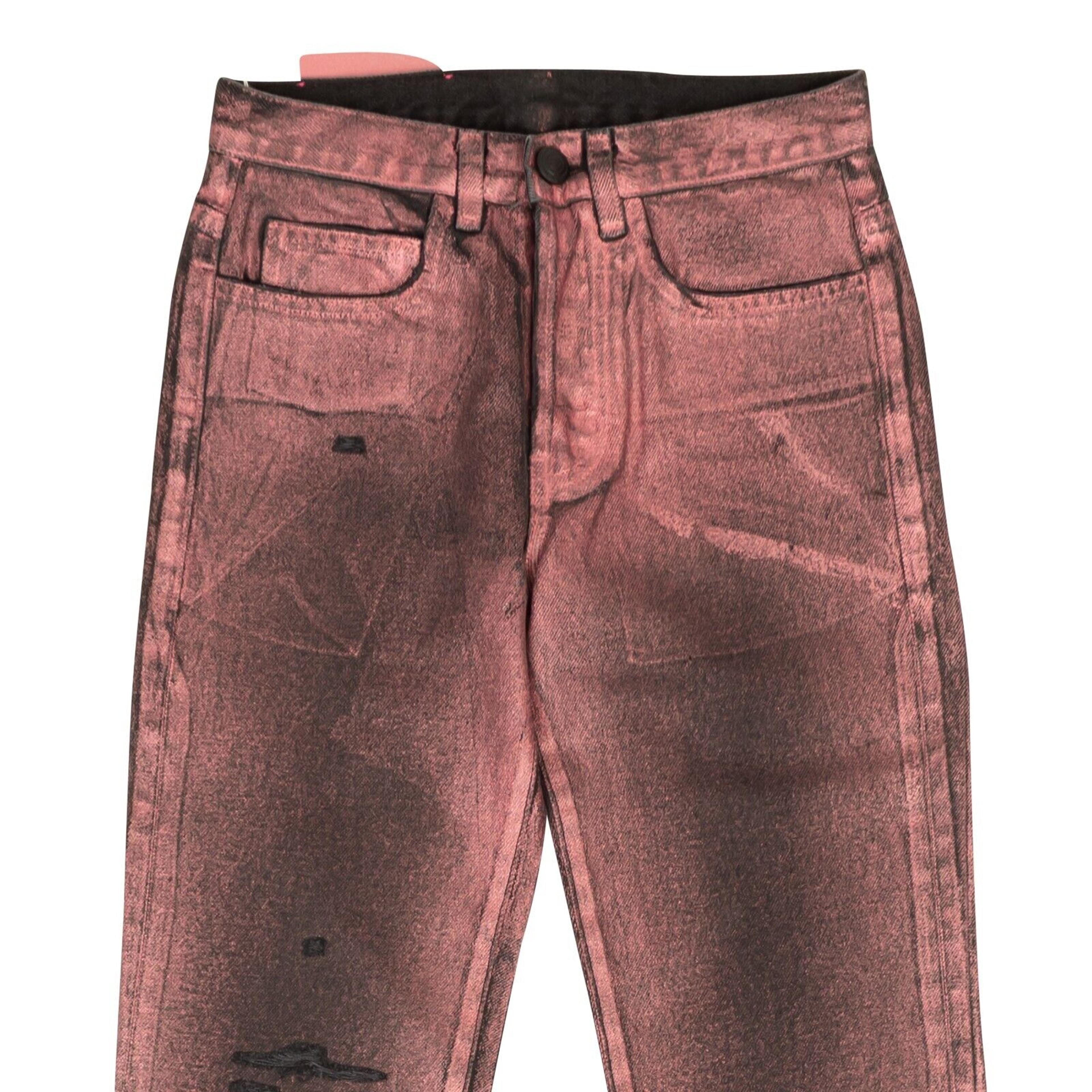 Alternate View 1 of Black And Pink Metallic Wash Jeans