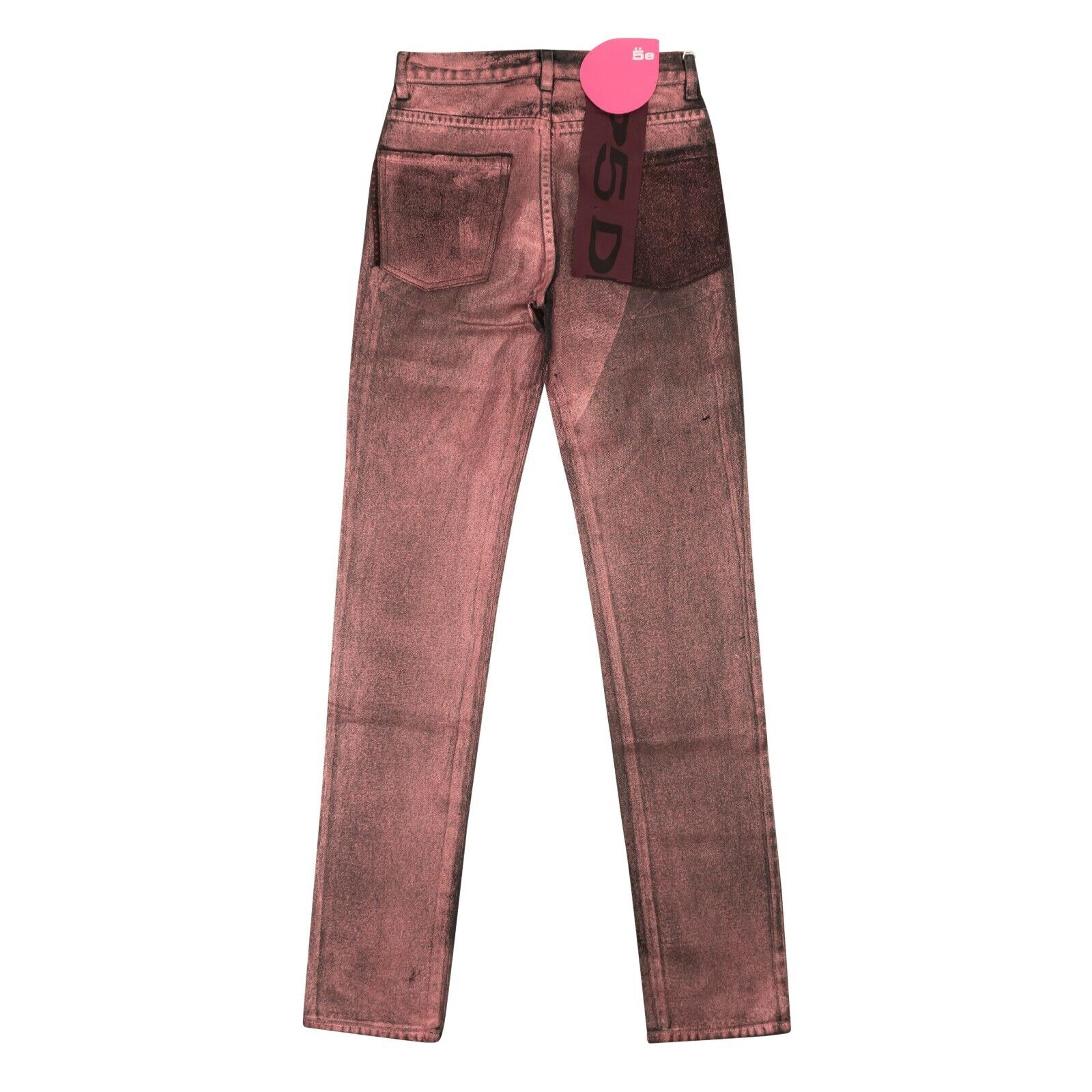 Alternate View 2 of Black And Pink Metallic Wash Jeans