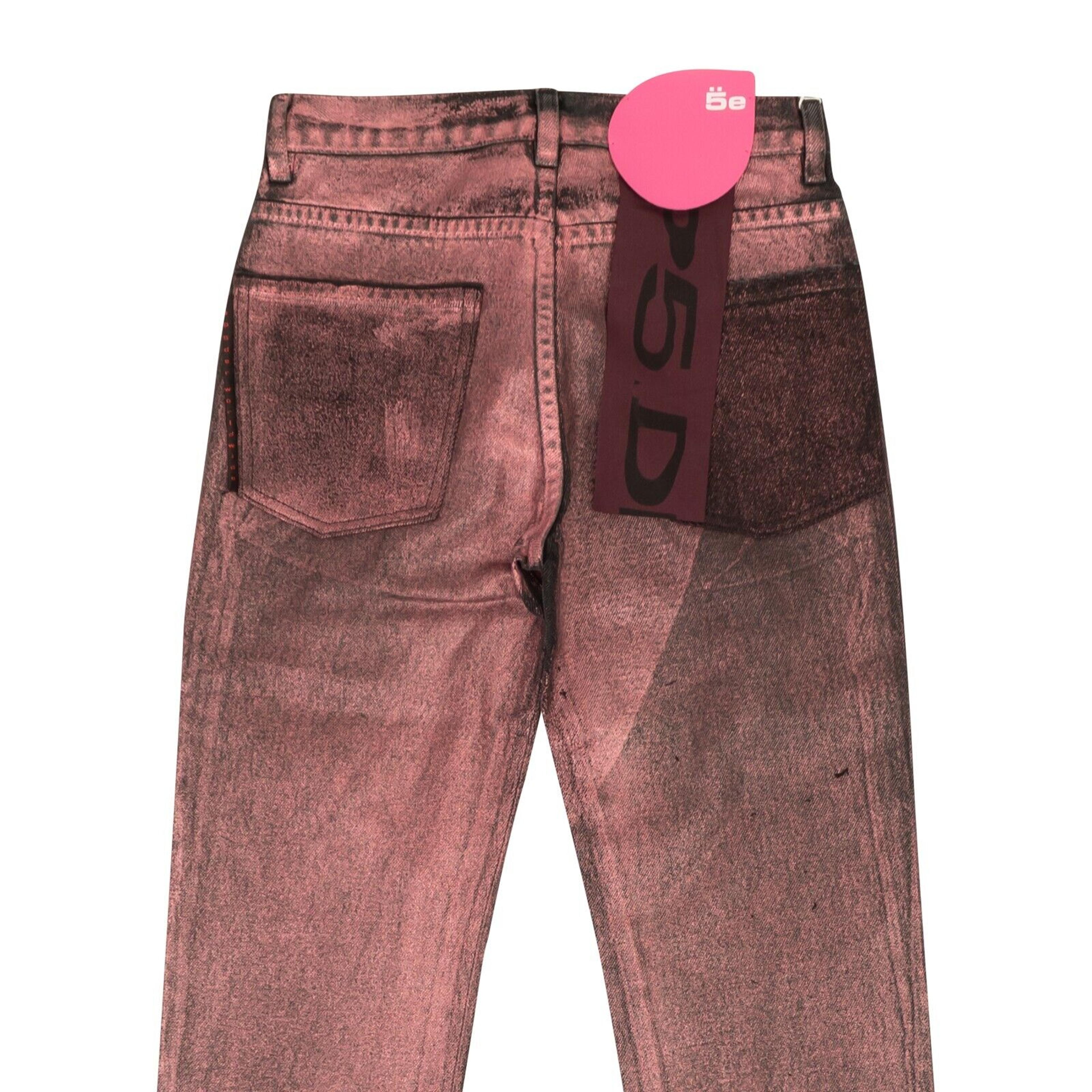 Alternate View 3 of Black And Pink Metallic Wash Jeans