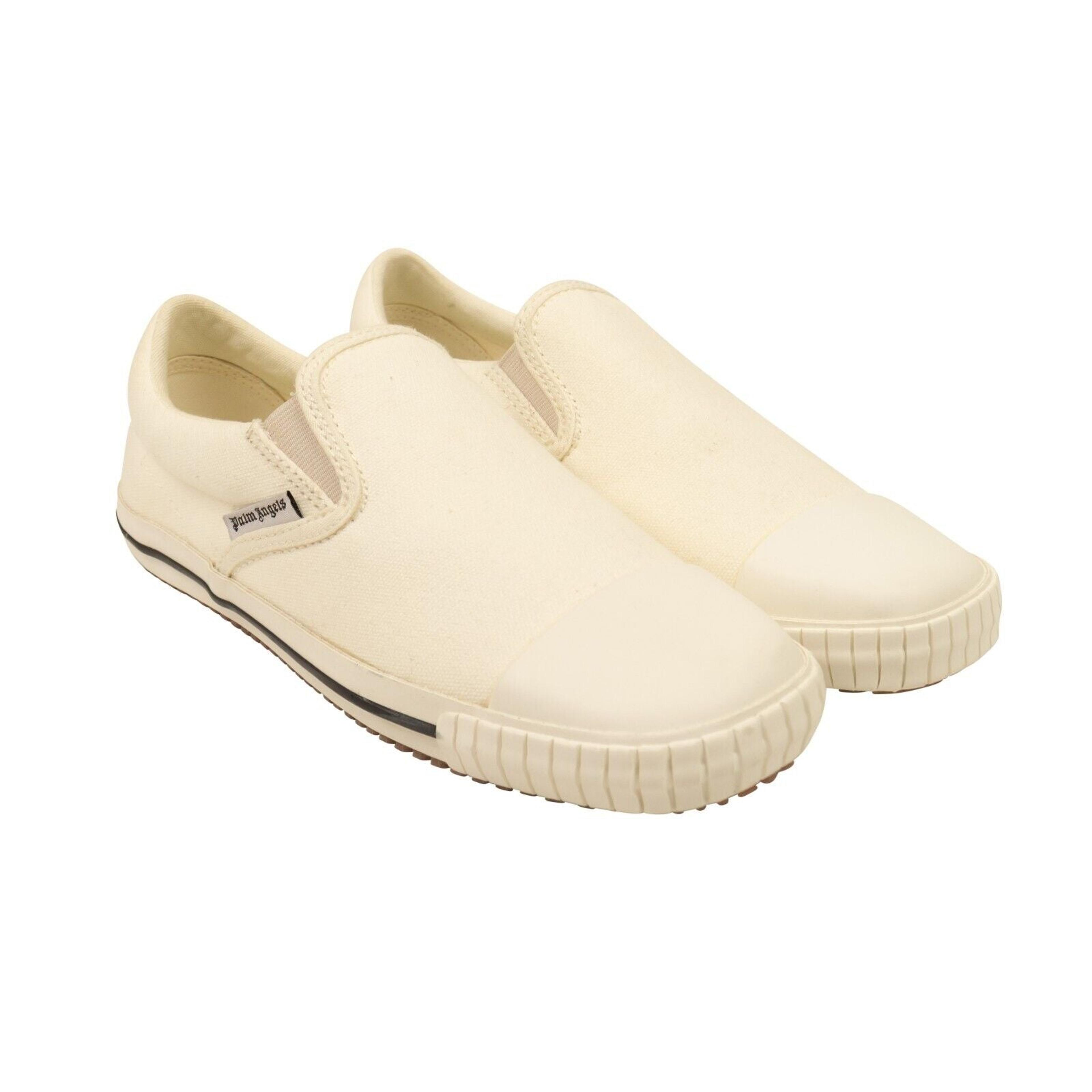 Alternate View 2 of White Vulcanized Square Slip On Canvas Sneakers
