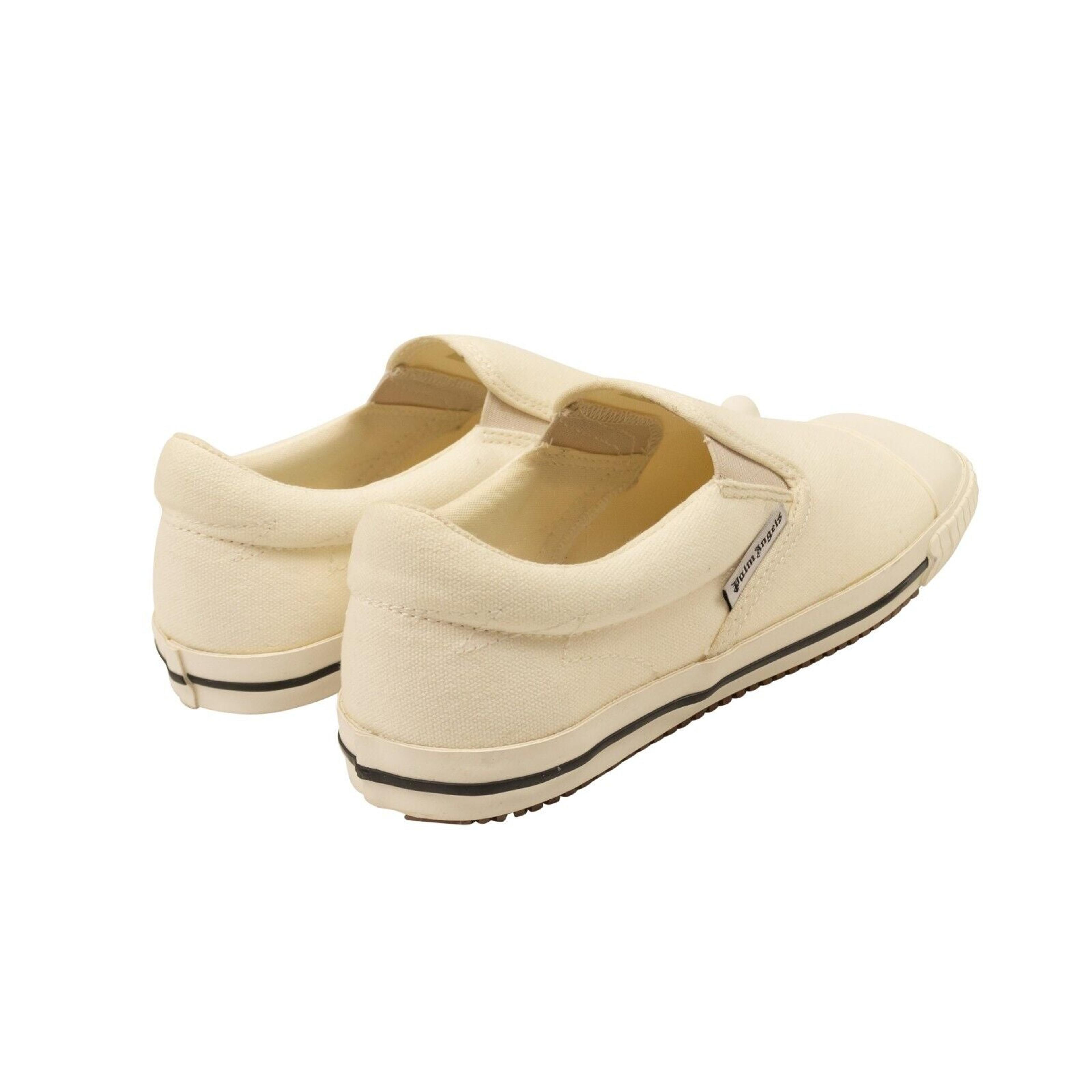 Alternate View 3 of White Vulcanized Square Slip On Canvas Sneakers