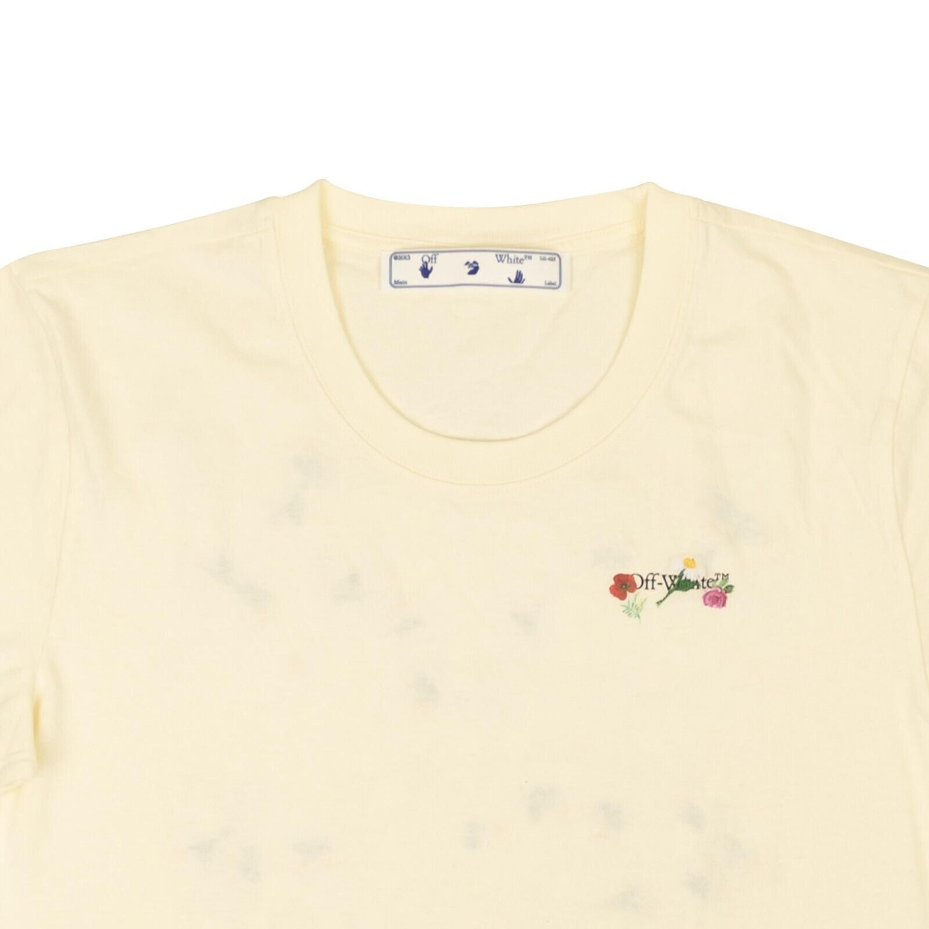 Alternate View 1 of Cream Floral Embroidered T-Shirt