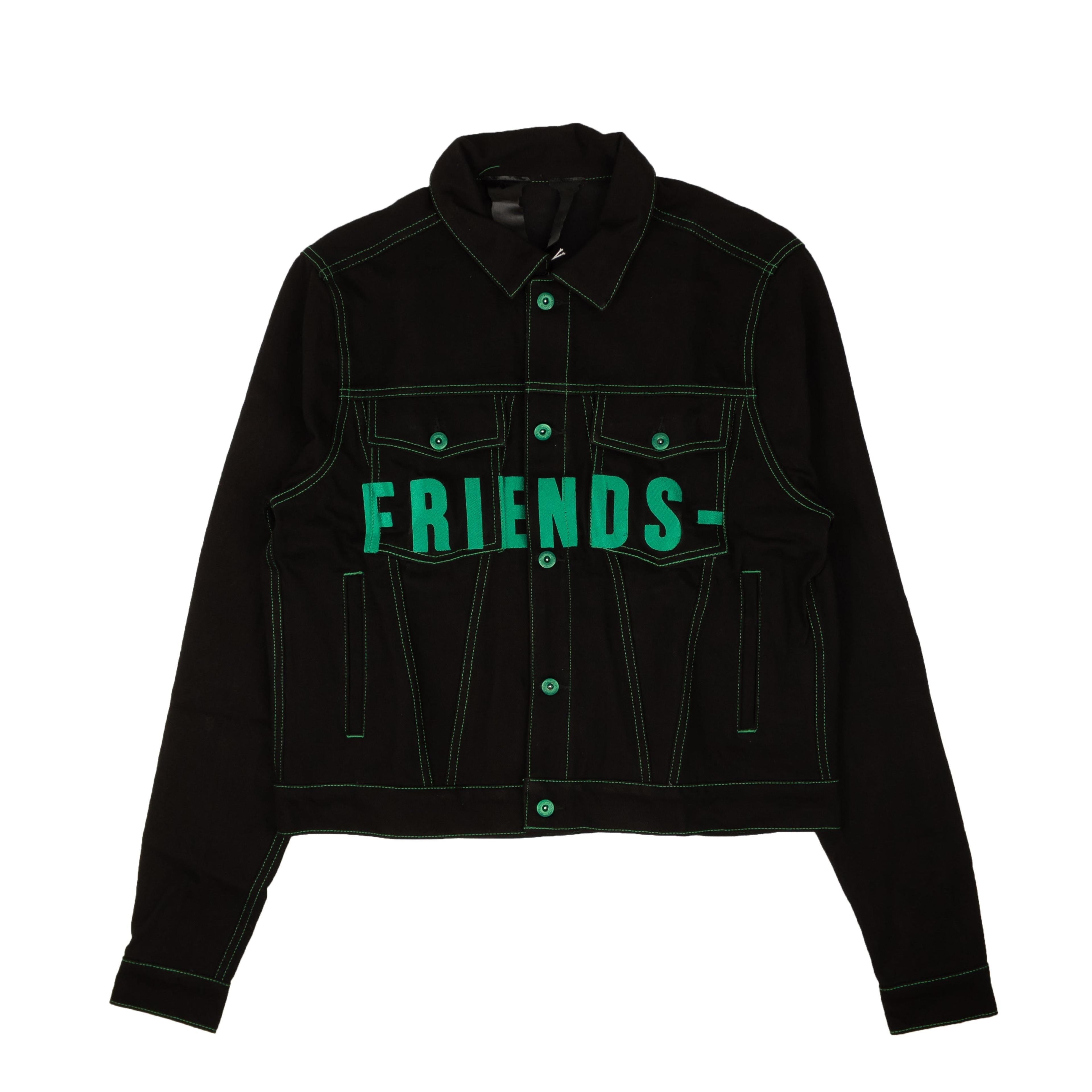 Black And Green Friends Denim Jacket