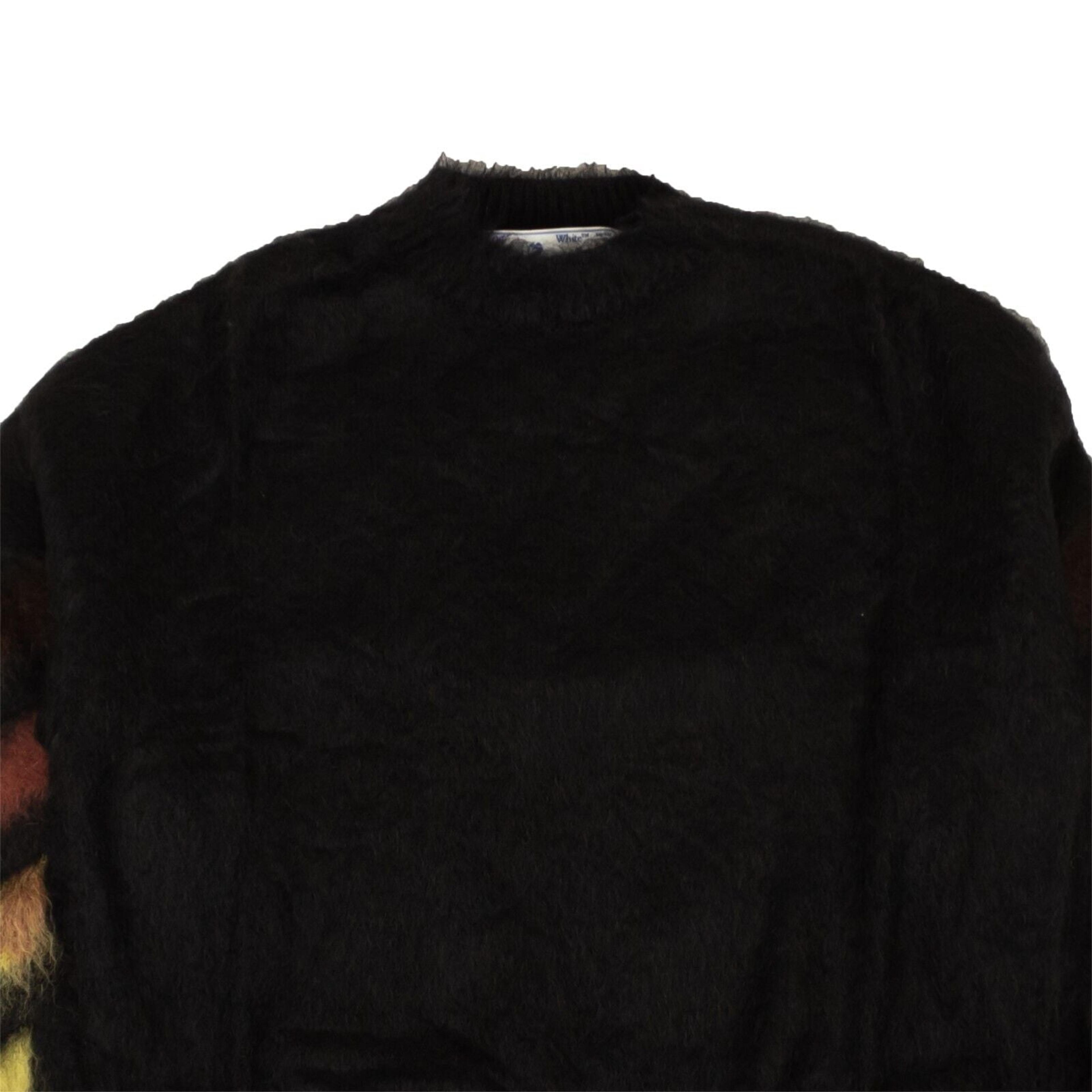 Alternate View 1 of Black Diag Mohair Crew Sweater