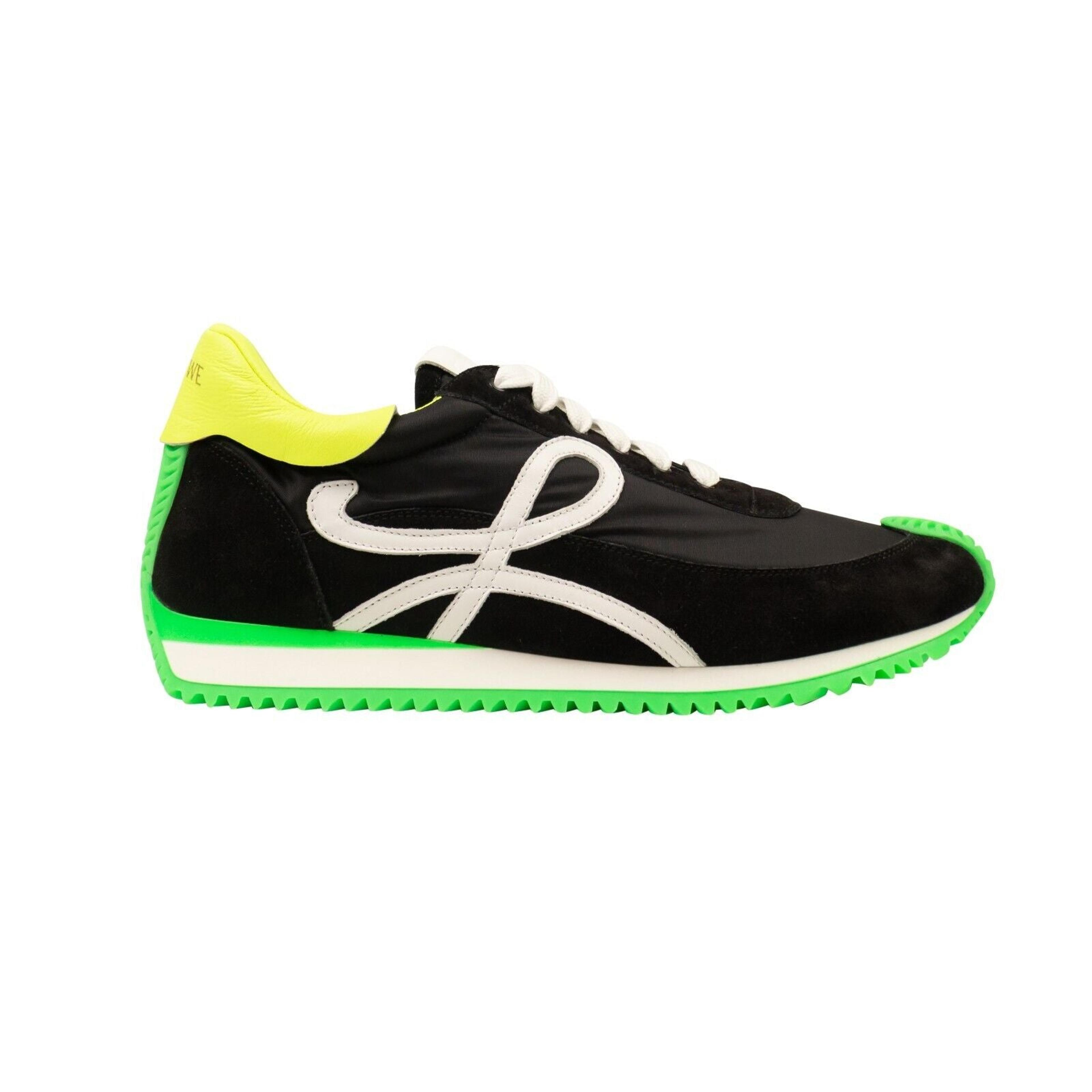 Black And Multi Flow Runner Lace Up Sneakers
