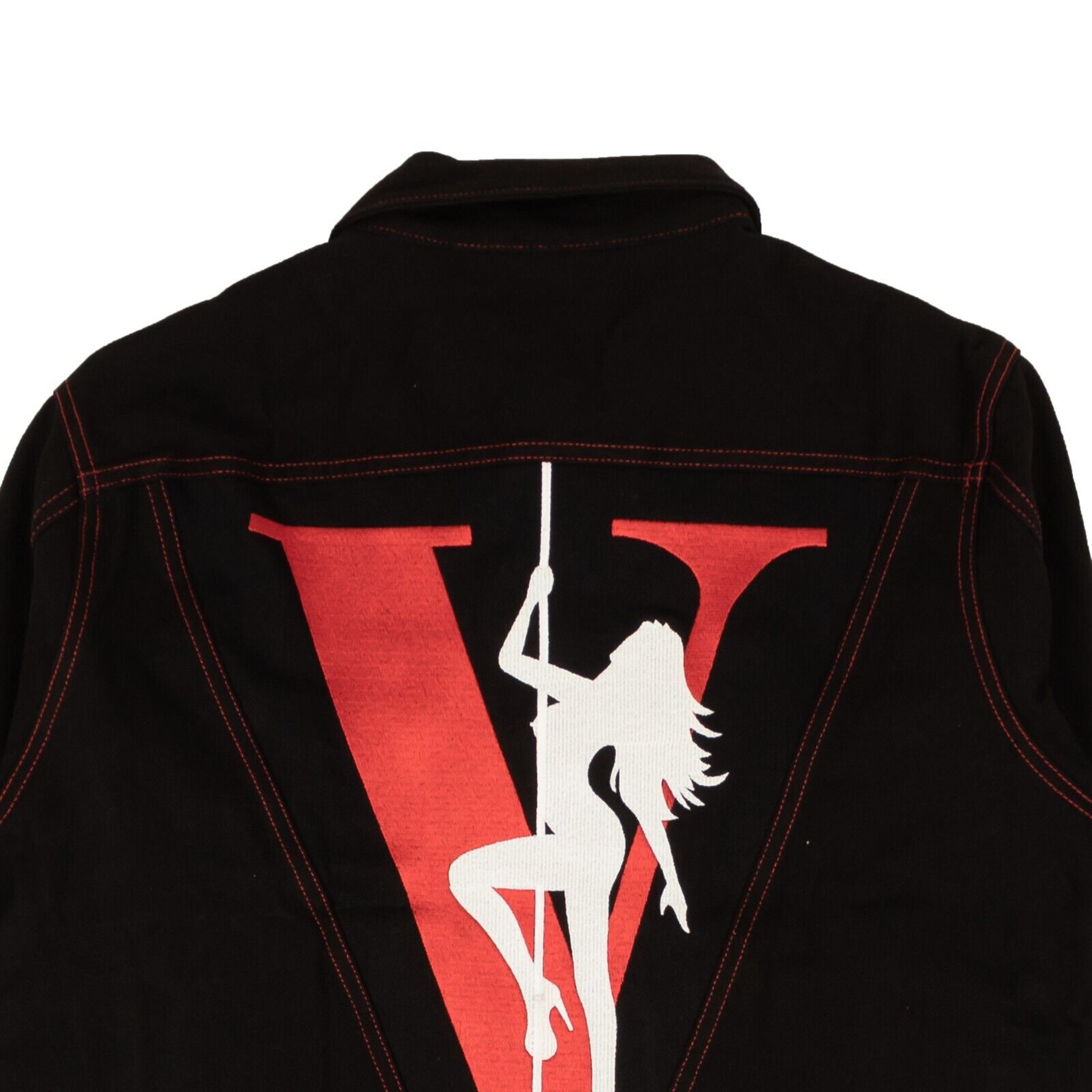 Alternate View 3 of Black And Red LA Exclusive Stripper Pole Denim Jacket