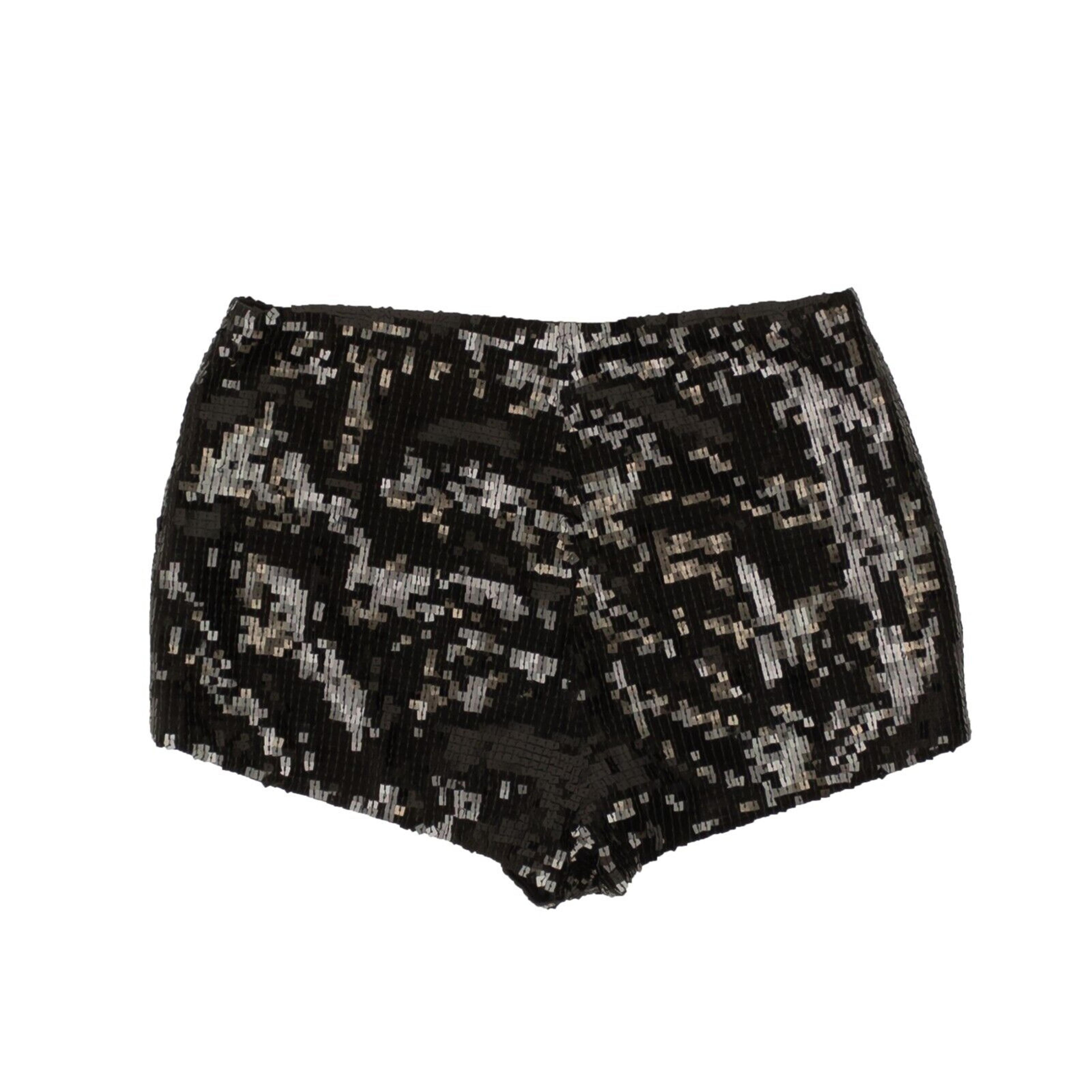 Alternate View 2 of Women's Black Sequin Embroidered Shorts