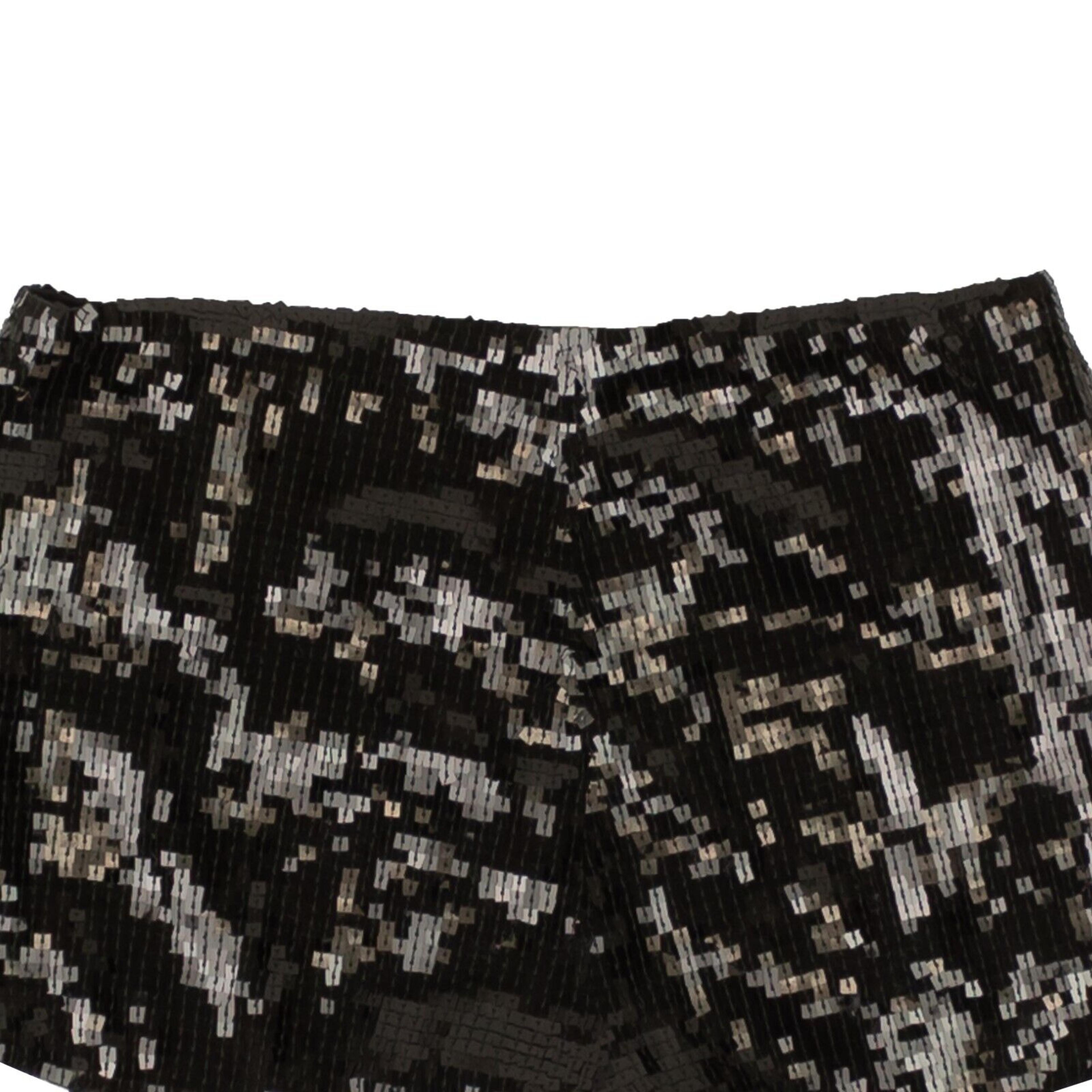 Alternate View 3 of Women's Black Sequin Embroidered Shorts