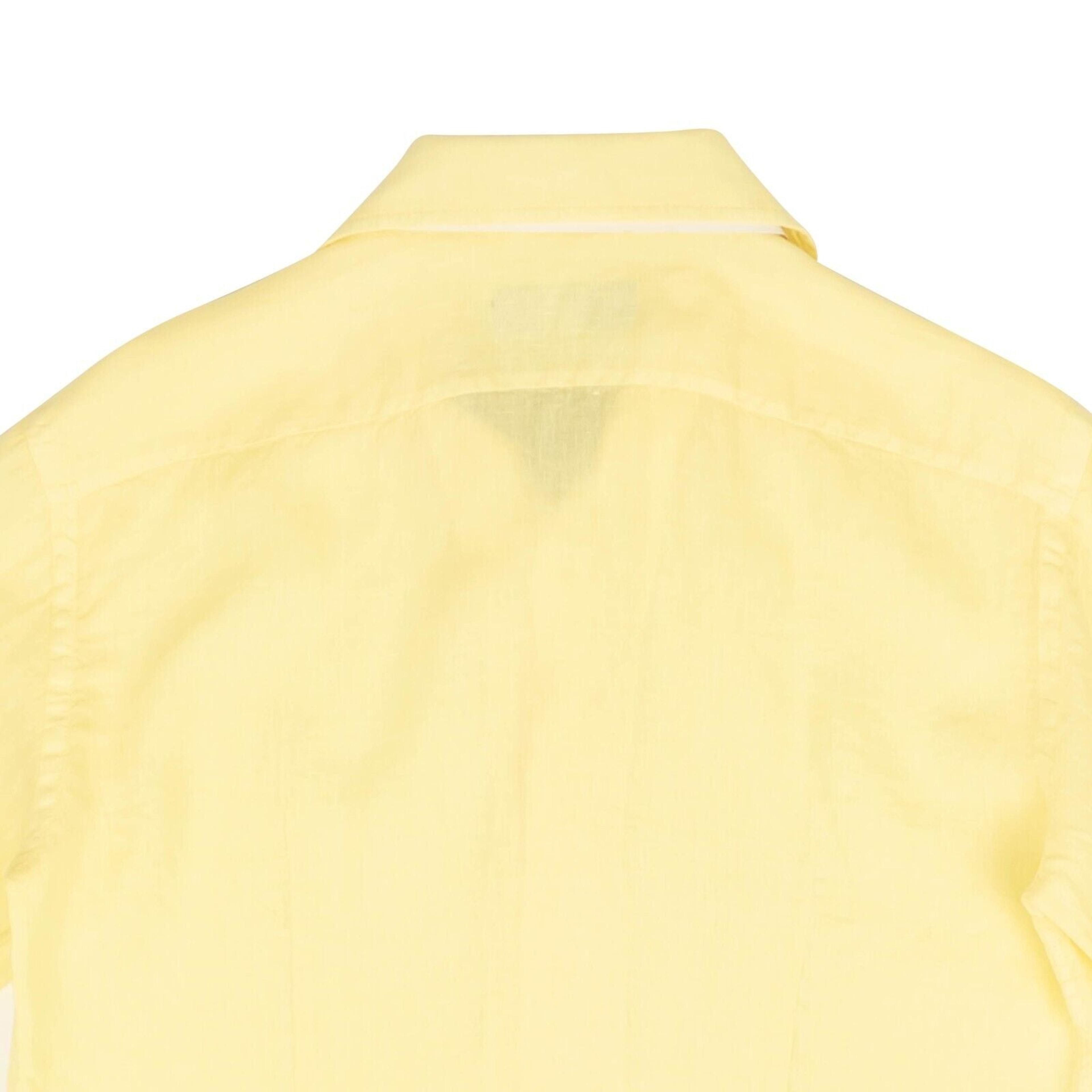 Alternate View 3 of Yellow Slim-Fit Short Sleeve Button Down Shirt
