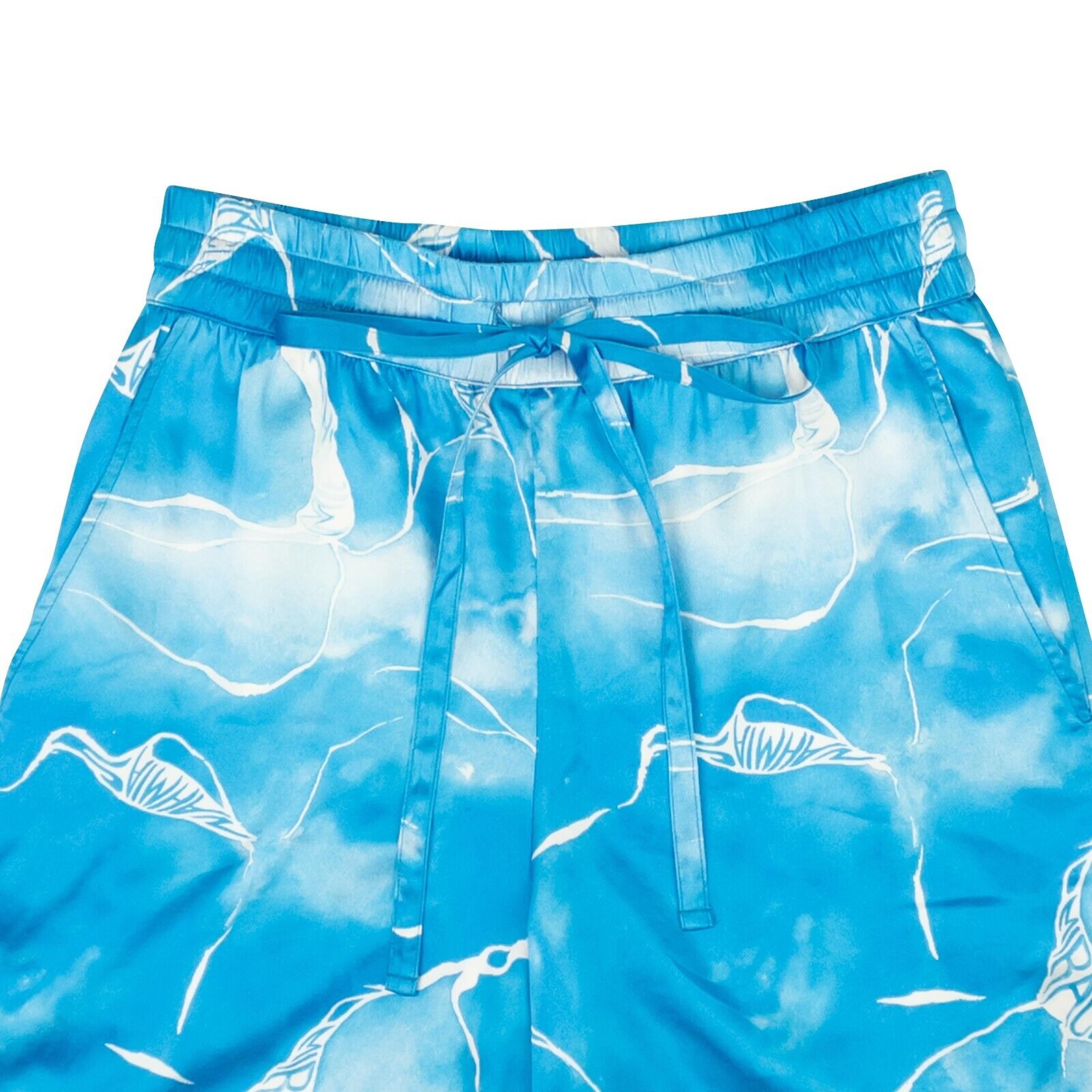 Alternate View 1 of Blue Silk Tie Dye Printed Shorts