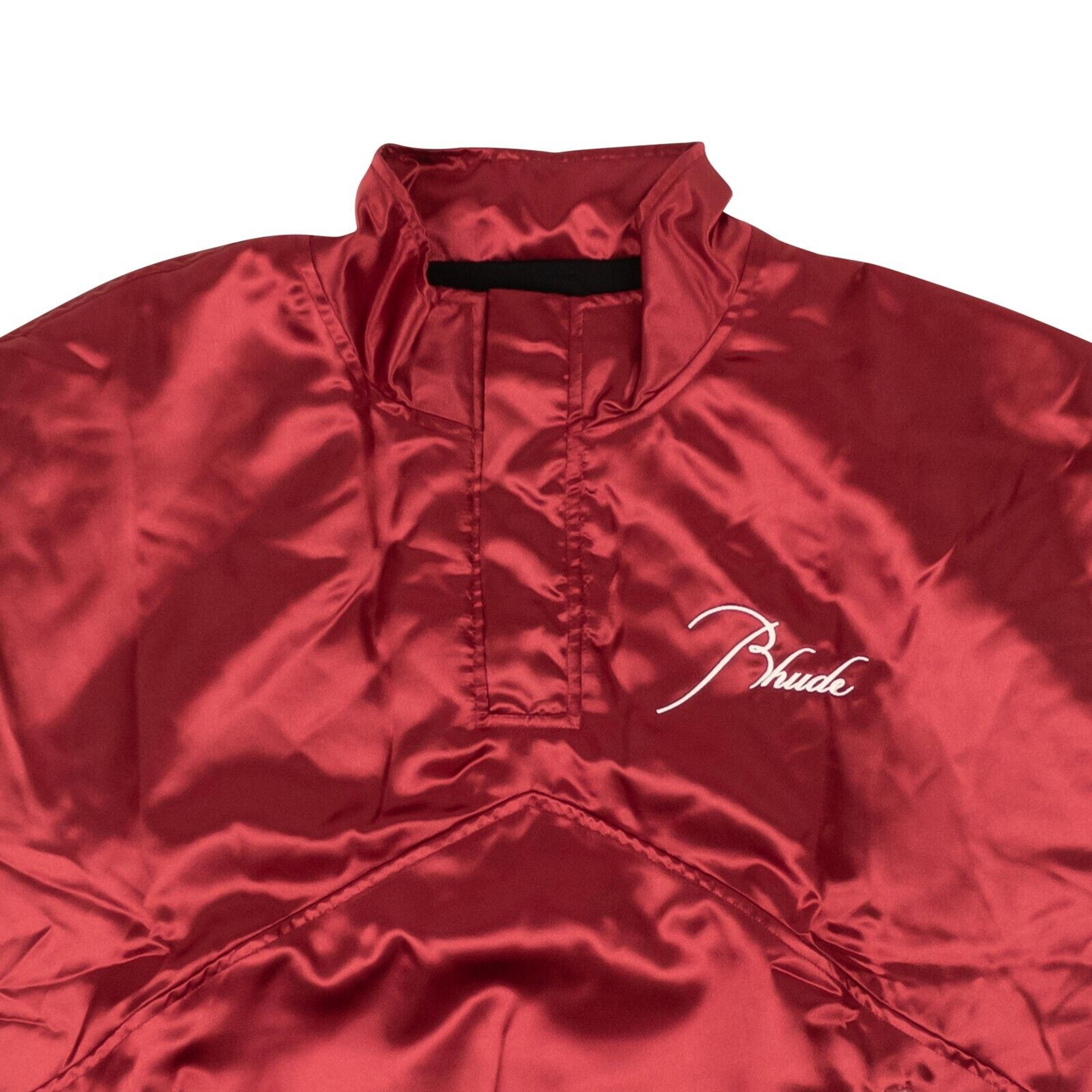 Alternate View 1 of Maroon Embroidered Logo Varsity Pullover Jacket