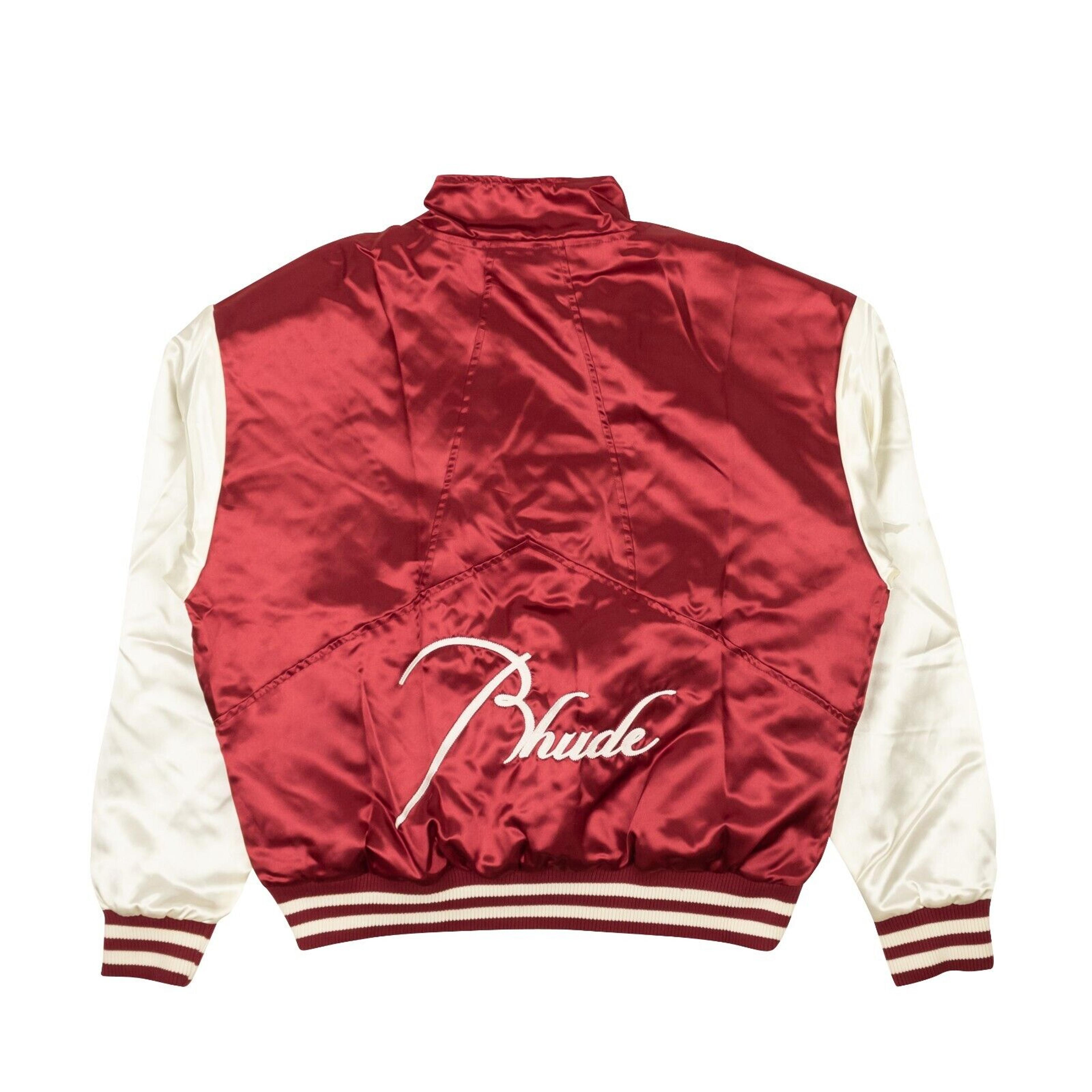 Alternate View 2 of Maroon Embroidered Logo Varsity Pullover Jacket