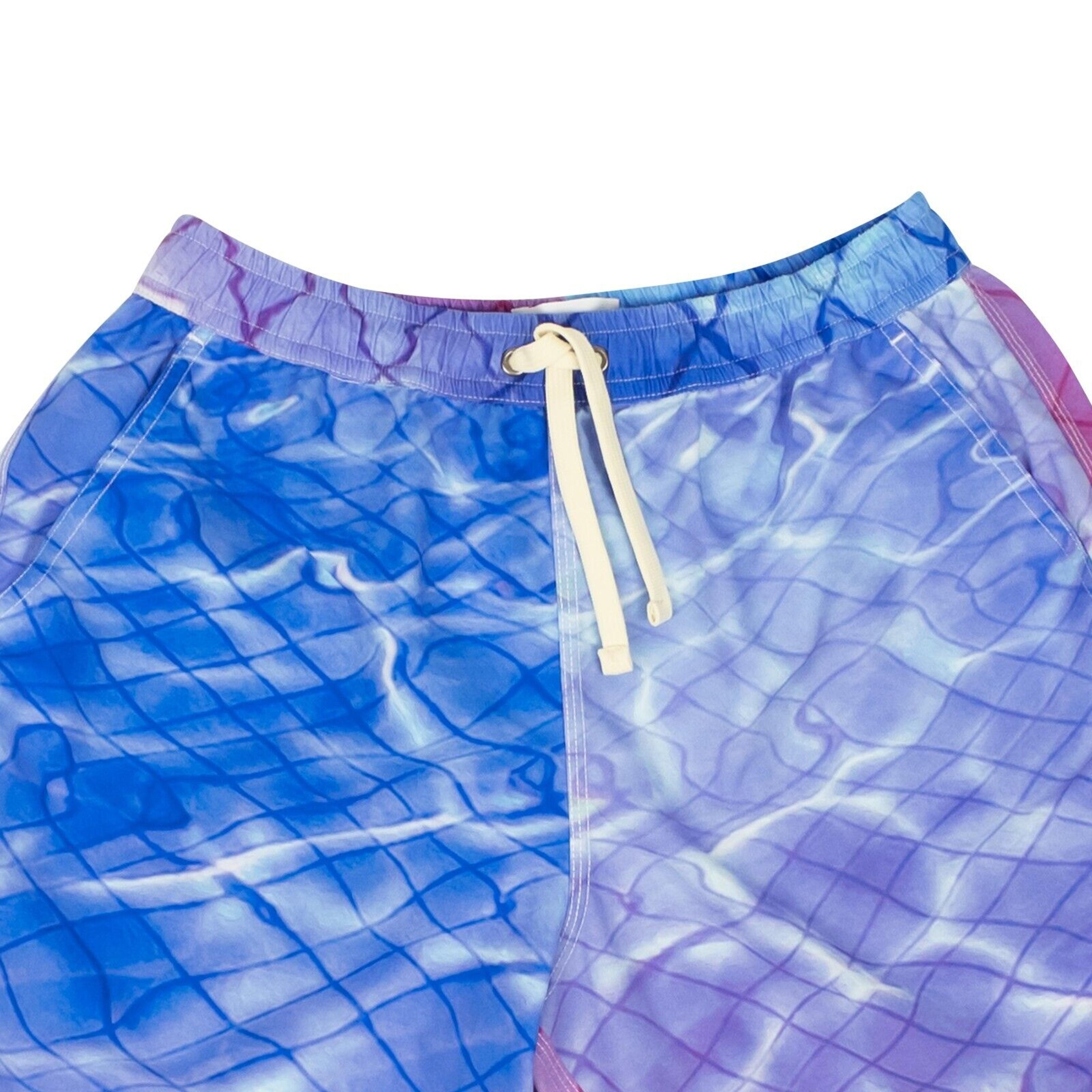 Alternate View 1 of Blue, Pink And Purple Pool Print Swim Trunks