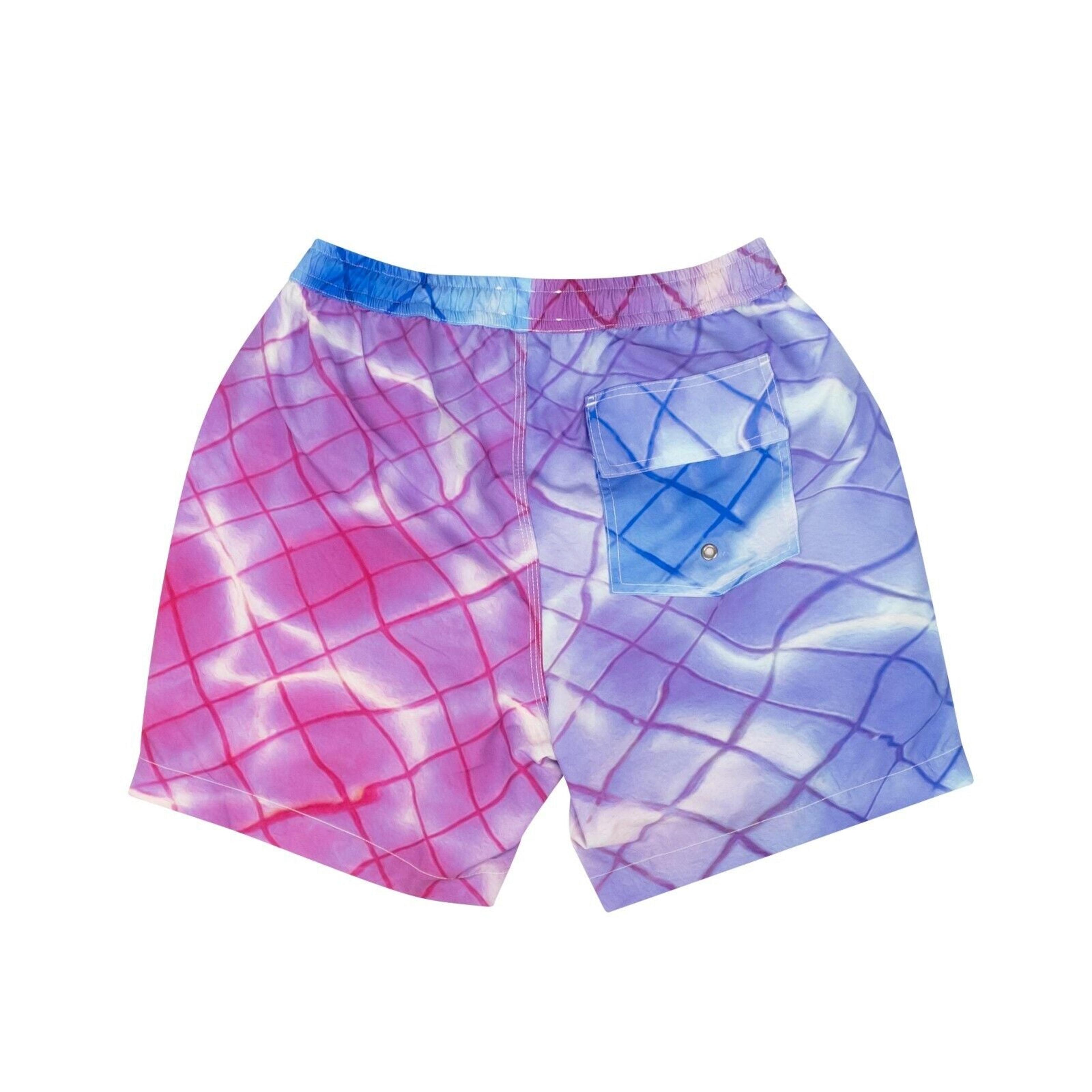 Alternate View 2 of Blue, Pink And Purple Pool Print Swim Trunks