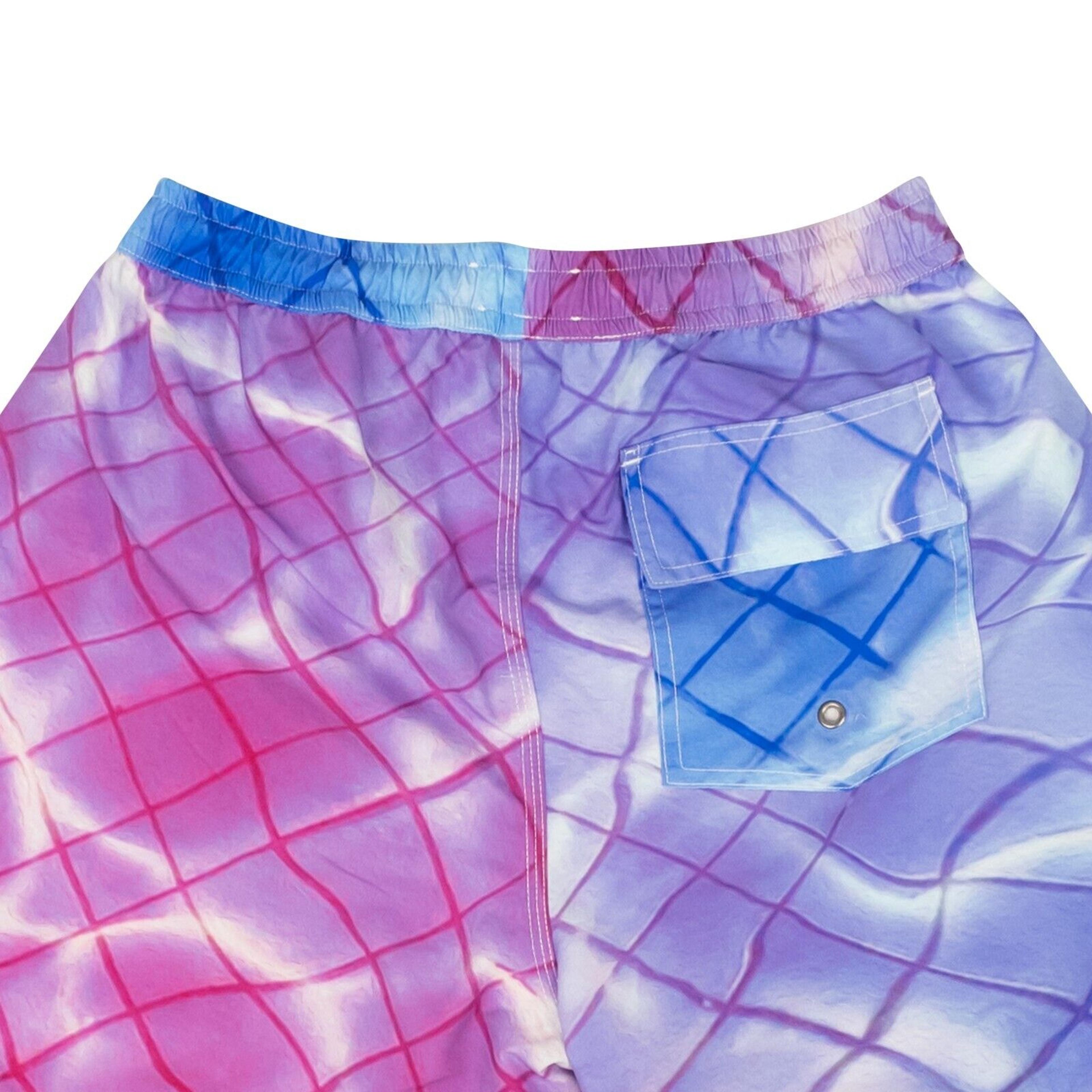 Alternate View 3 of Blue, Pink And Purple Pool Print Swim Trunks