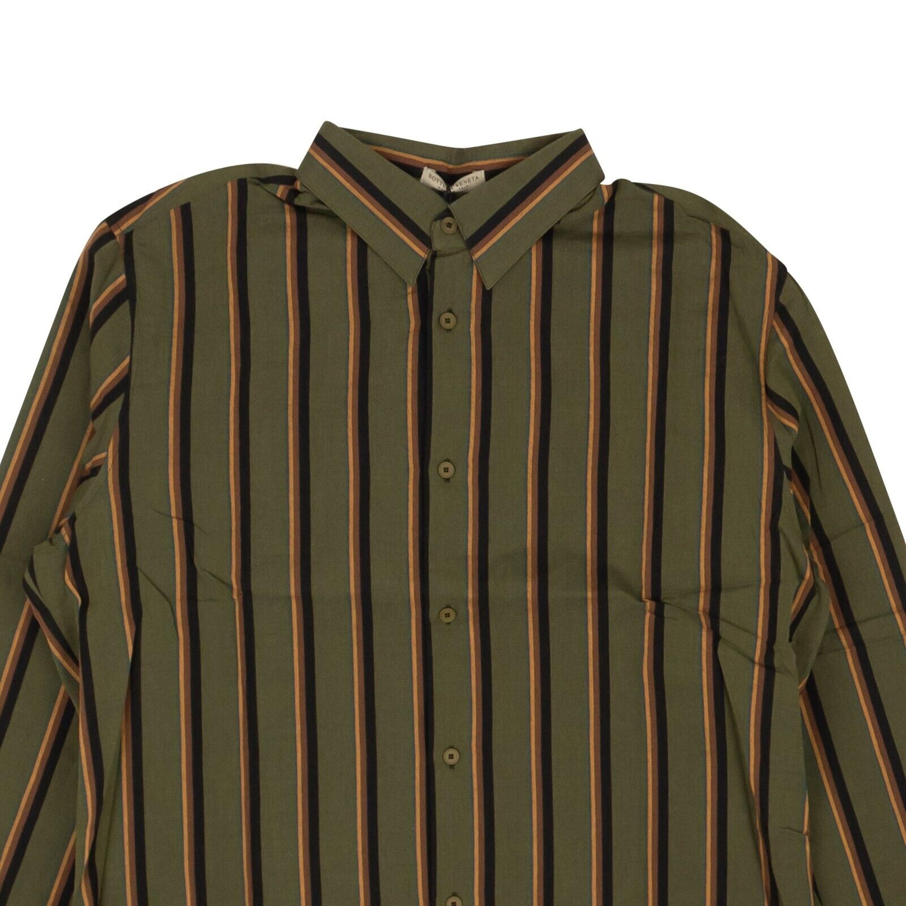 Alternate View 1 of Olive Green Striped Button Down Blouse