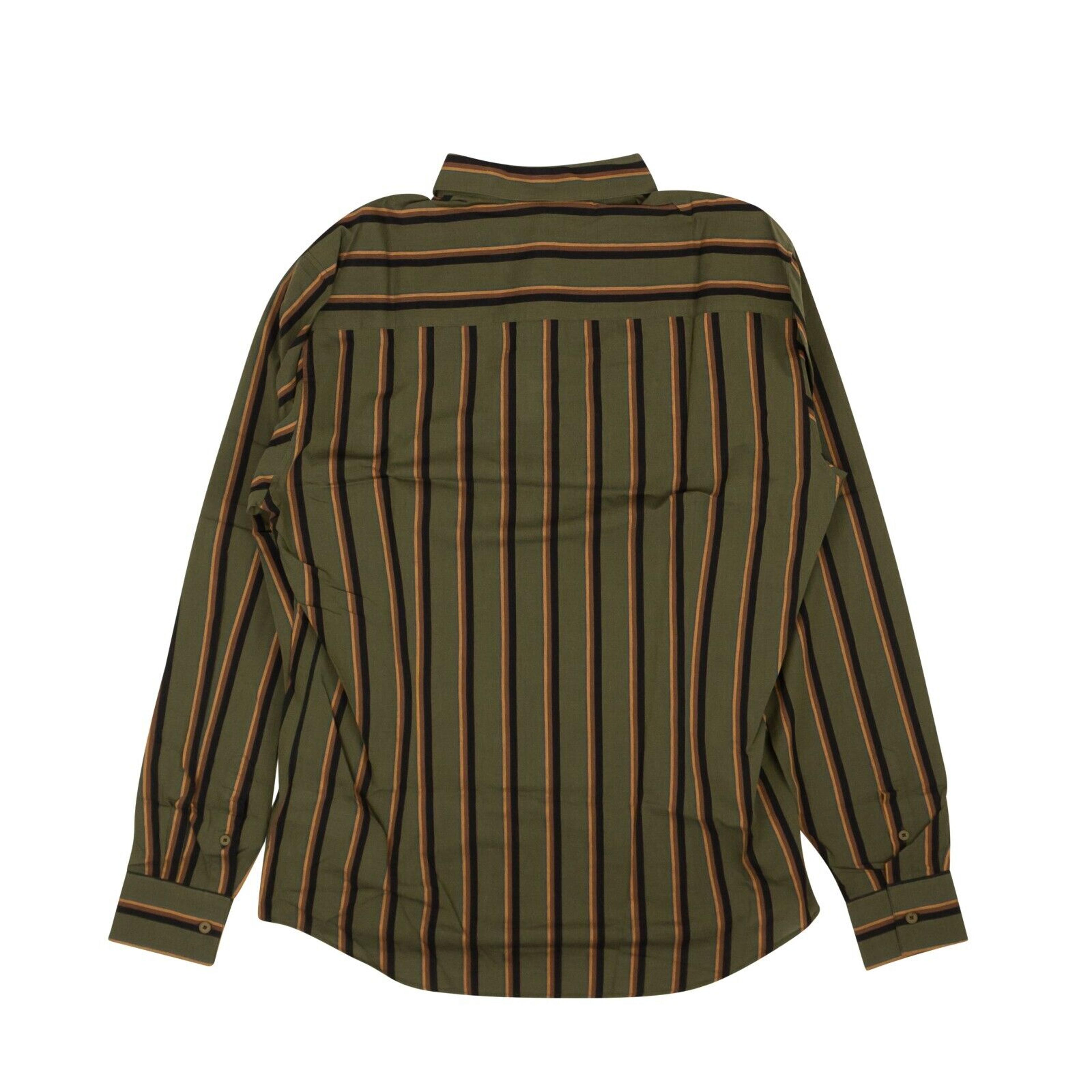 Alternate View 2 of Olive Green Striped Button Down Blouse