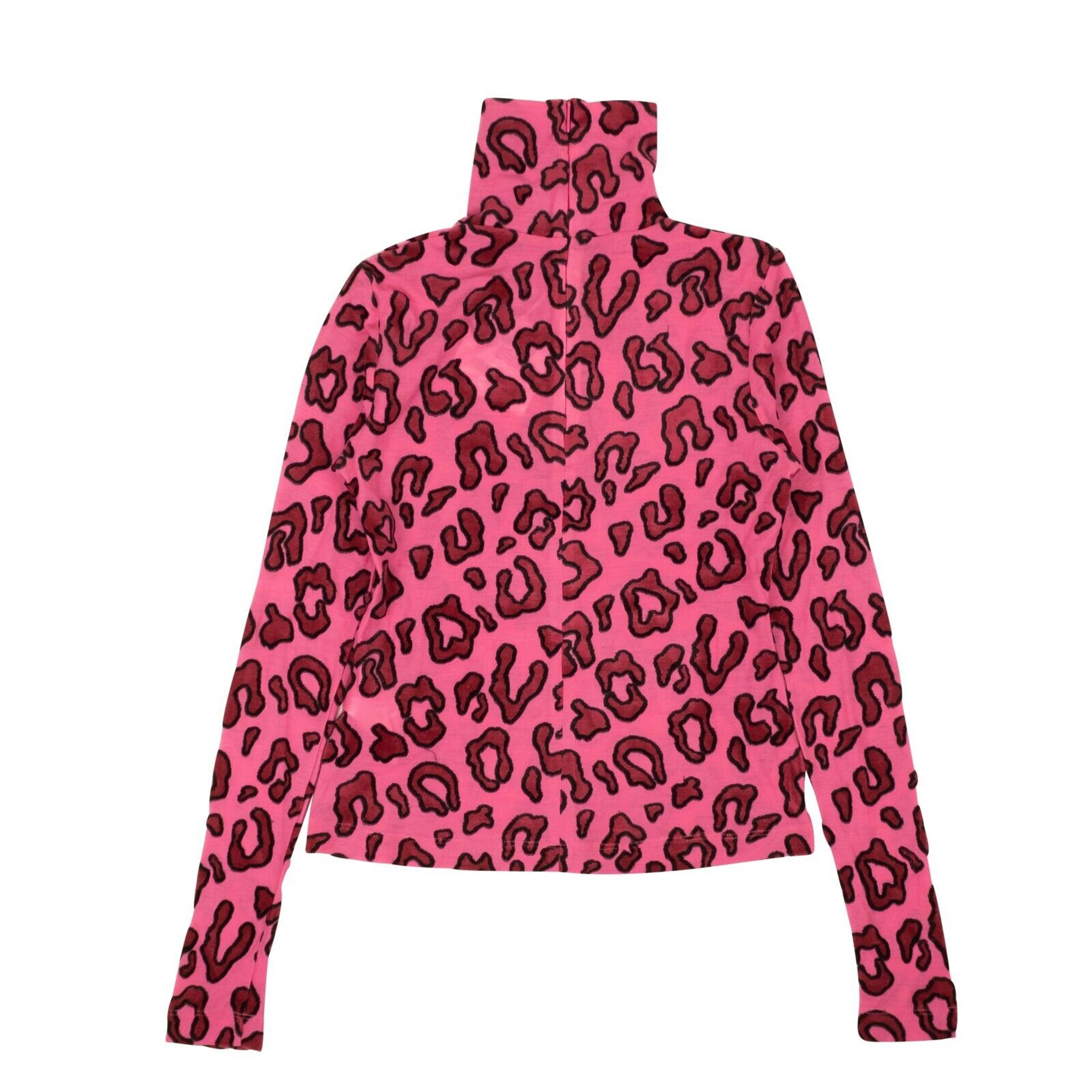 Alternate View 2 of Pink Acrylic Wool Leopard Print Turtleneck Top