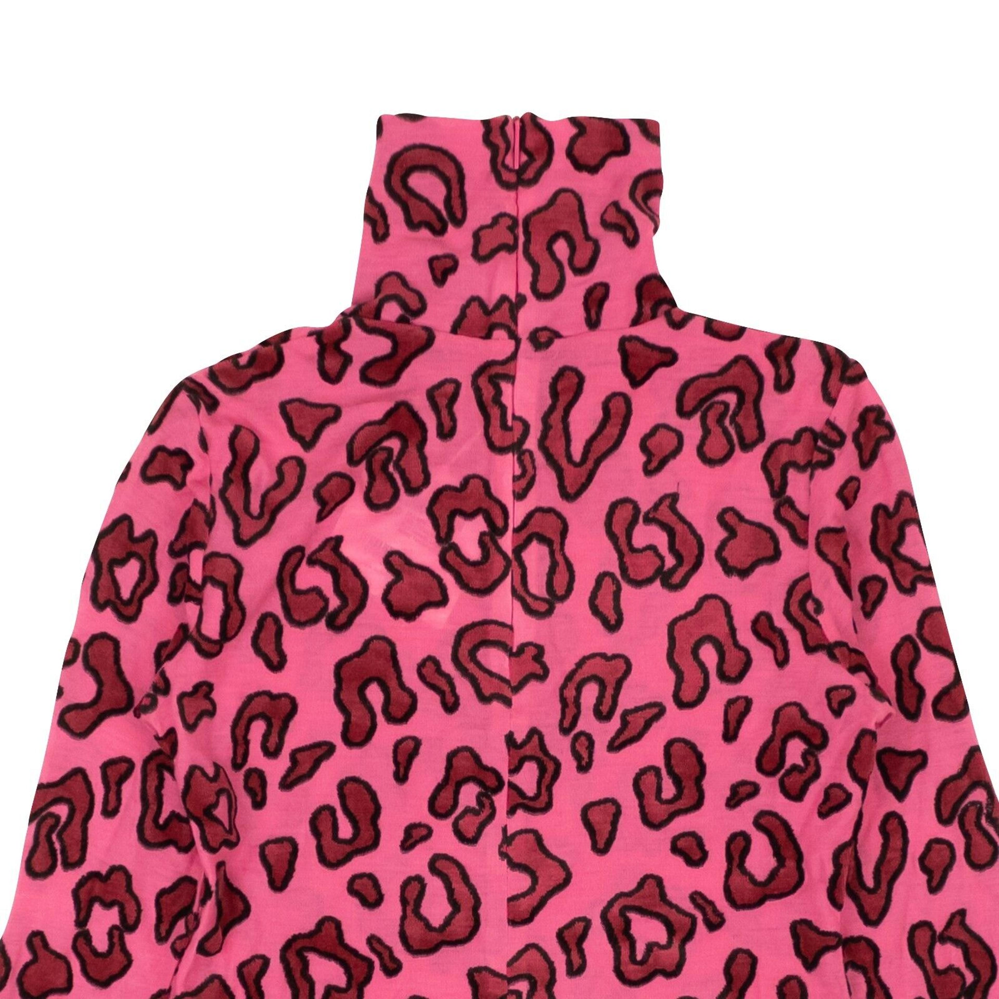 Alternate View 3 of Pink Acrylic Wool Leopard Print Turtleneck Top
