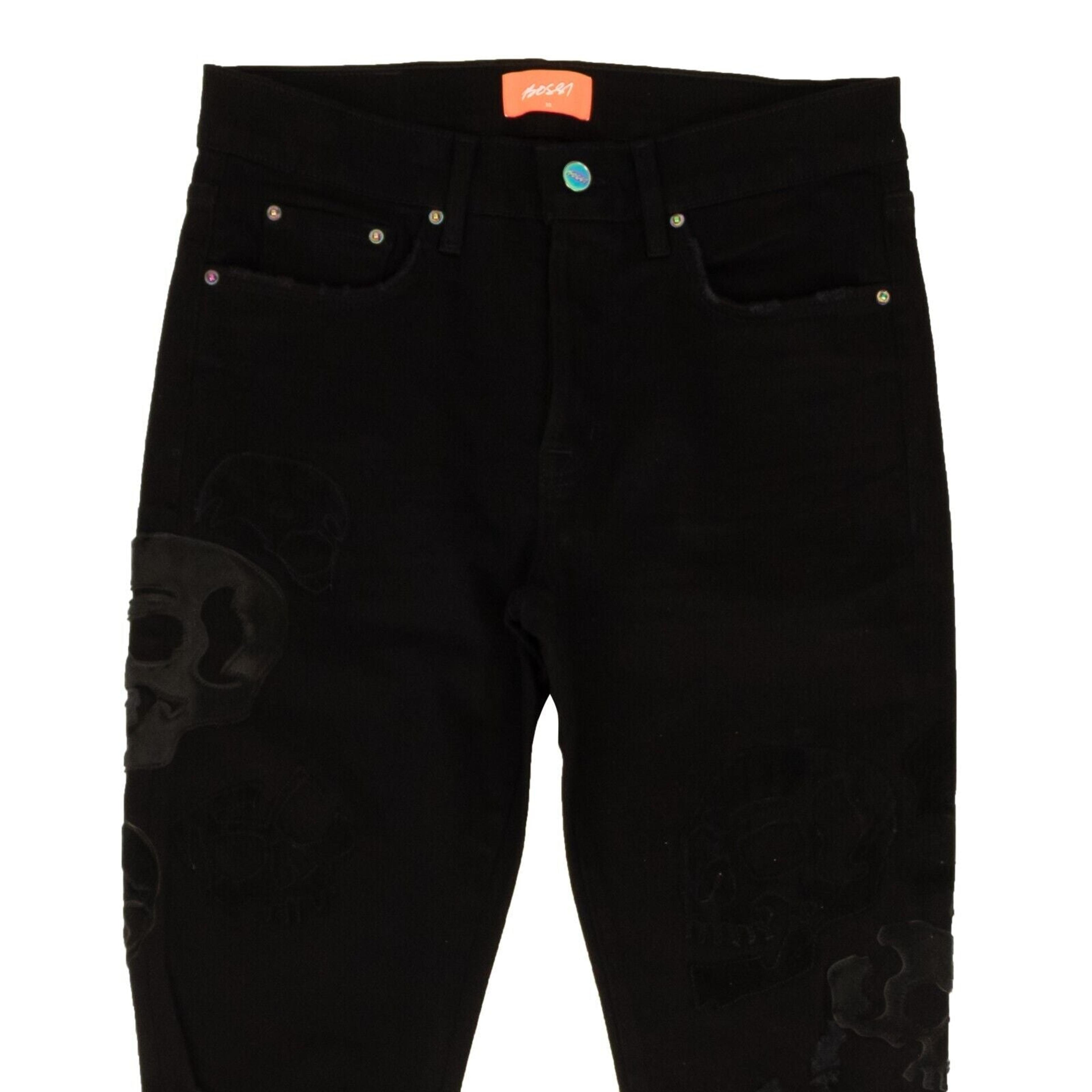 Alternate View 1 of Bossi Skull Jeans - Black