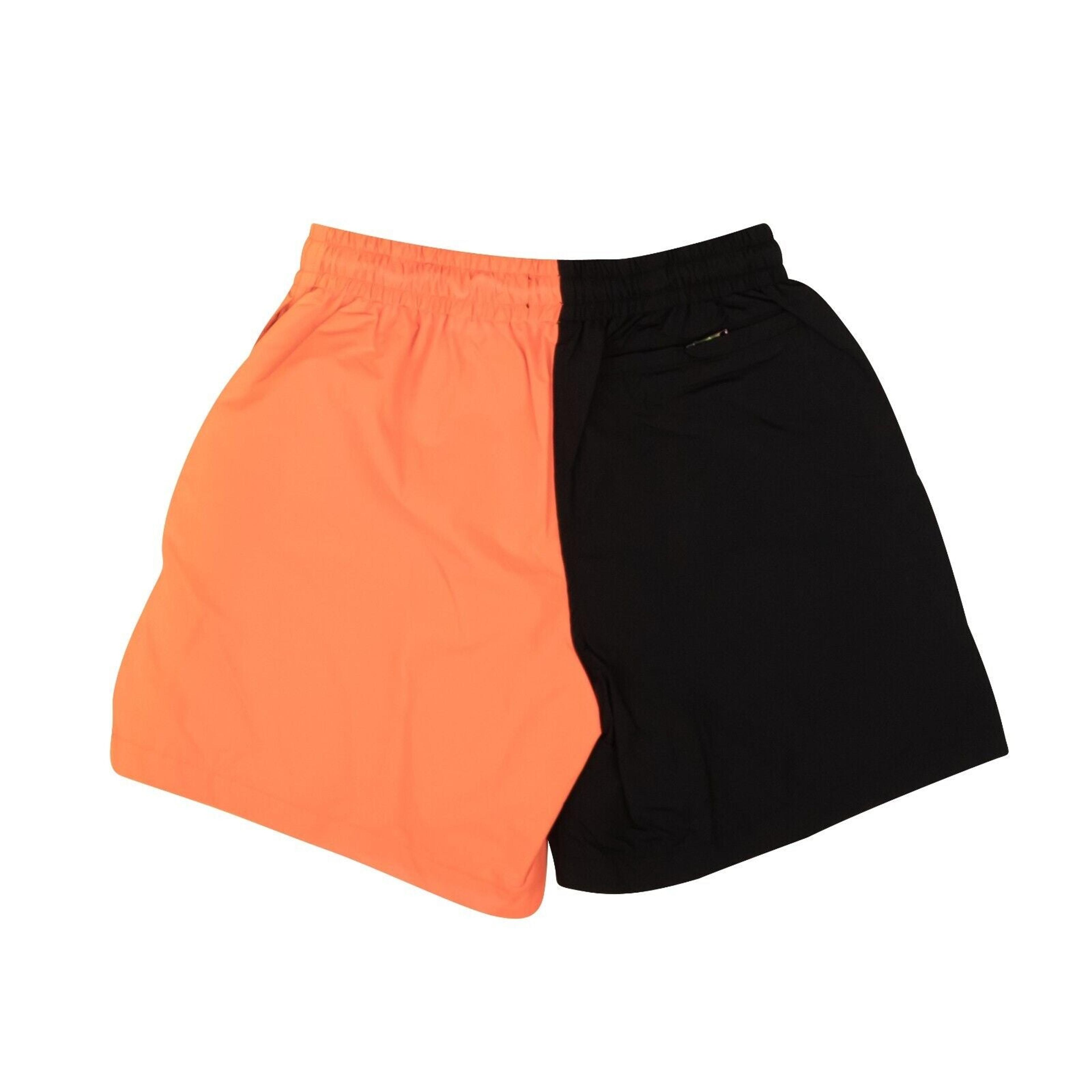 Alternate View 2 of Black And Orange Nylon Split Design Shorts