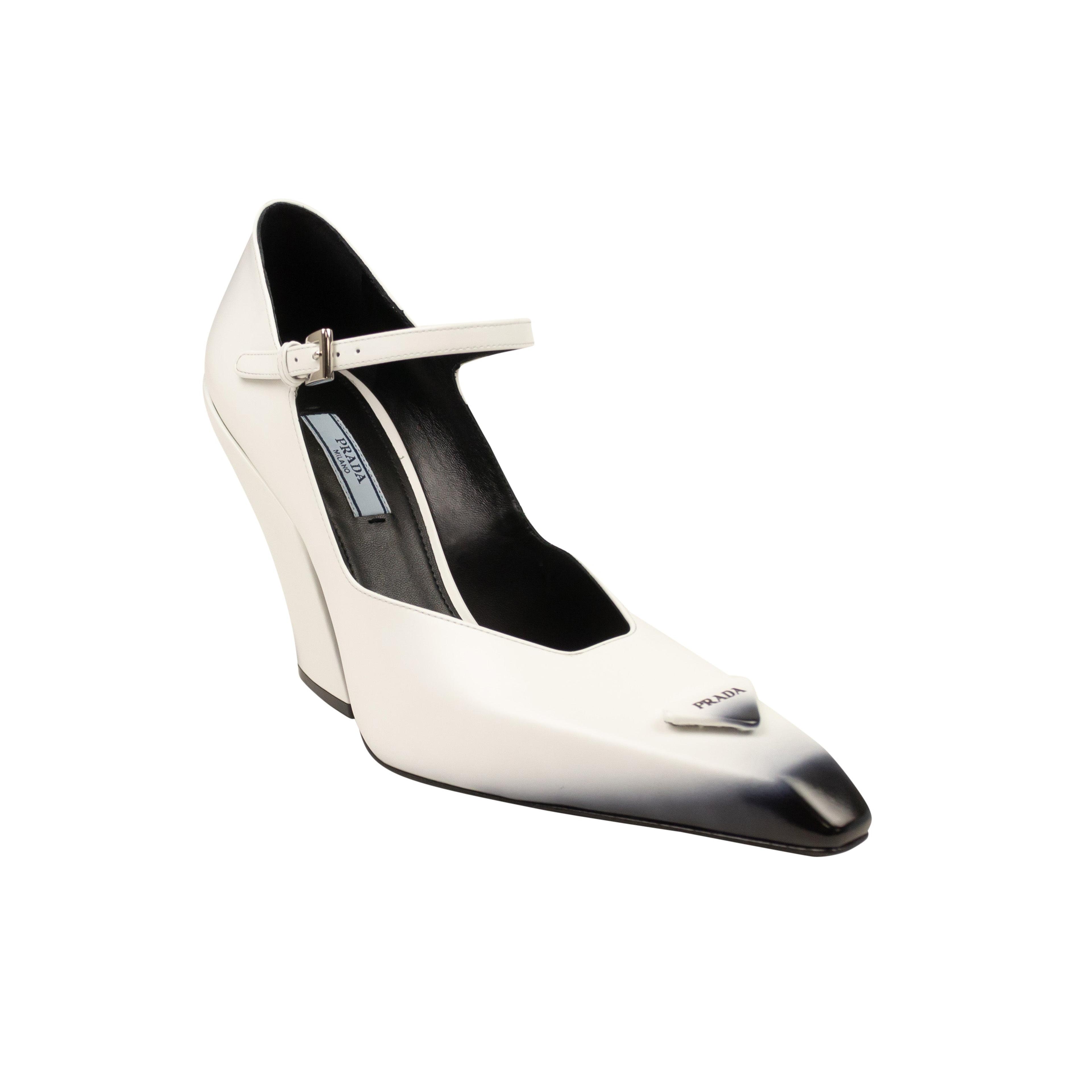 Alternate View 1 of White Brushed Leather Pointed Toe Pumps