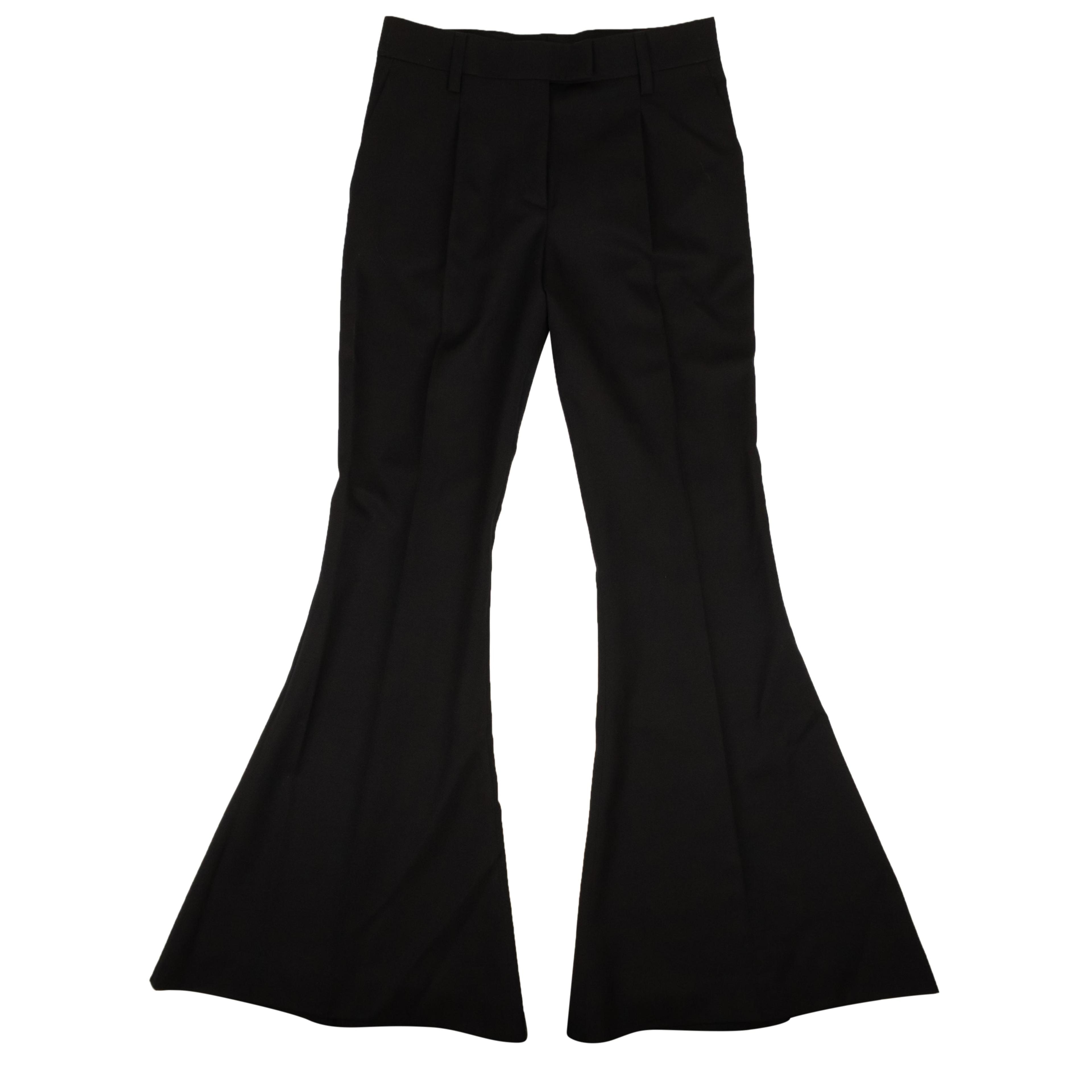 Black Cotton Bell Buttom Casual Pants