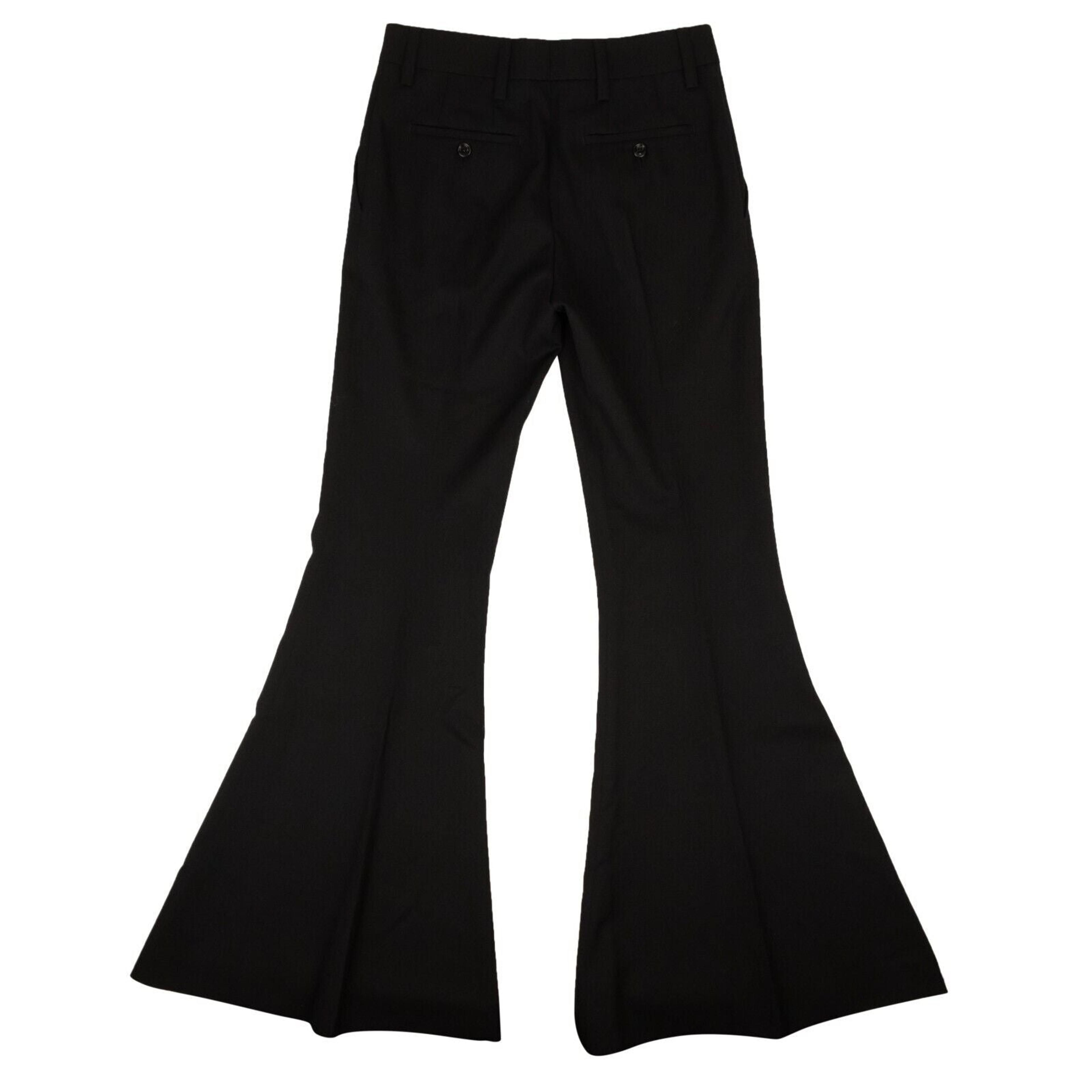 Alternate View 2 of Black Cotton Bell Buttom Casual Pants