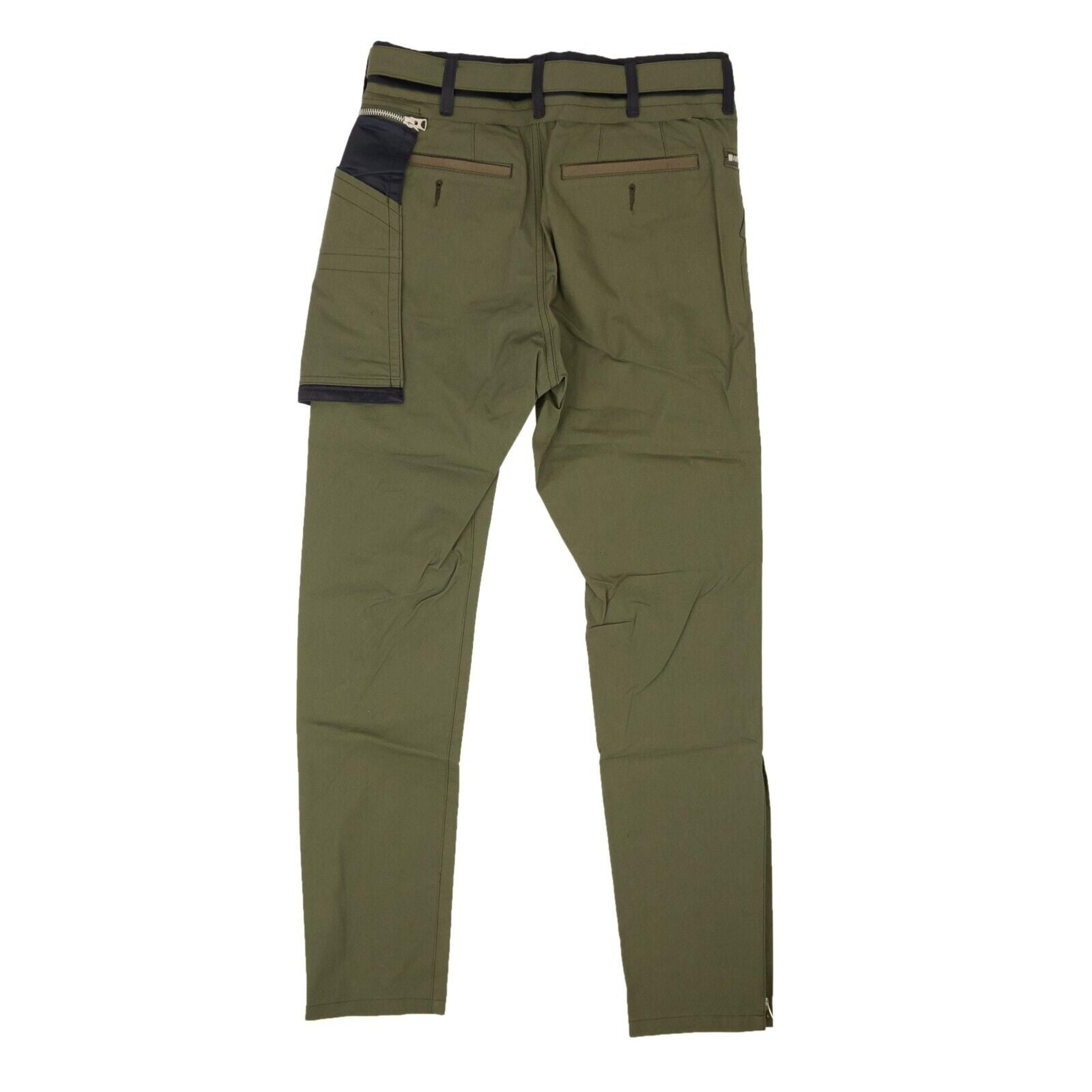 Alternate View 2 of Dark Khaki Green Cotton Zip Pocket Cargo Pants