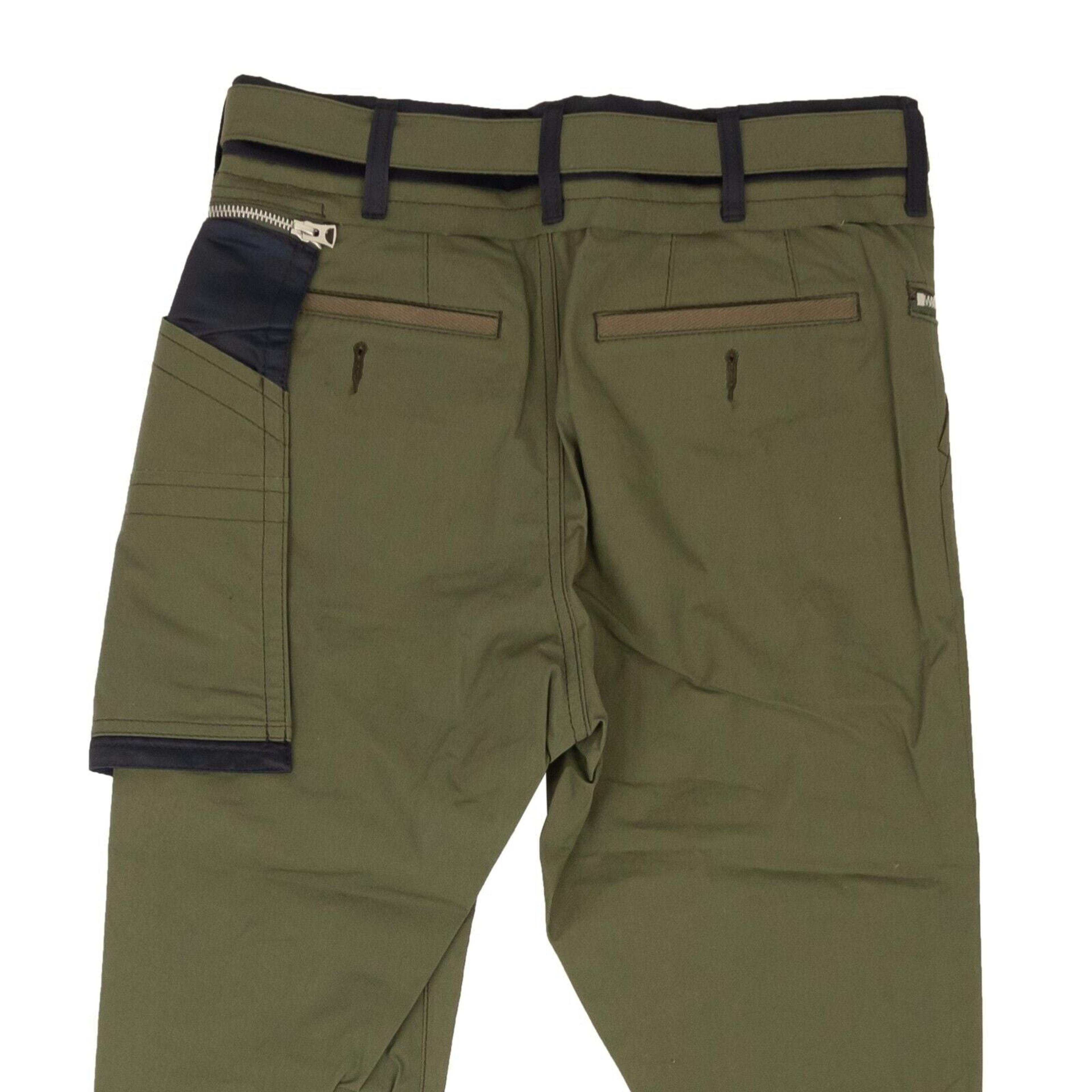 Alternate View 3 of Dark Khaki Green Cotton Zip Pocket Cargo Pants