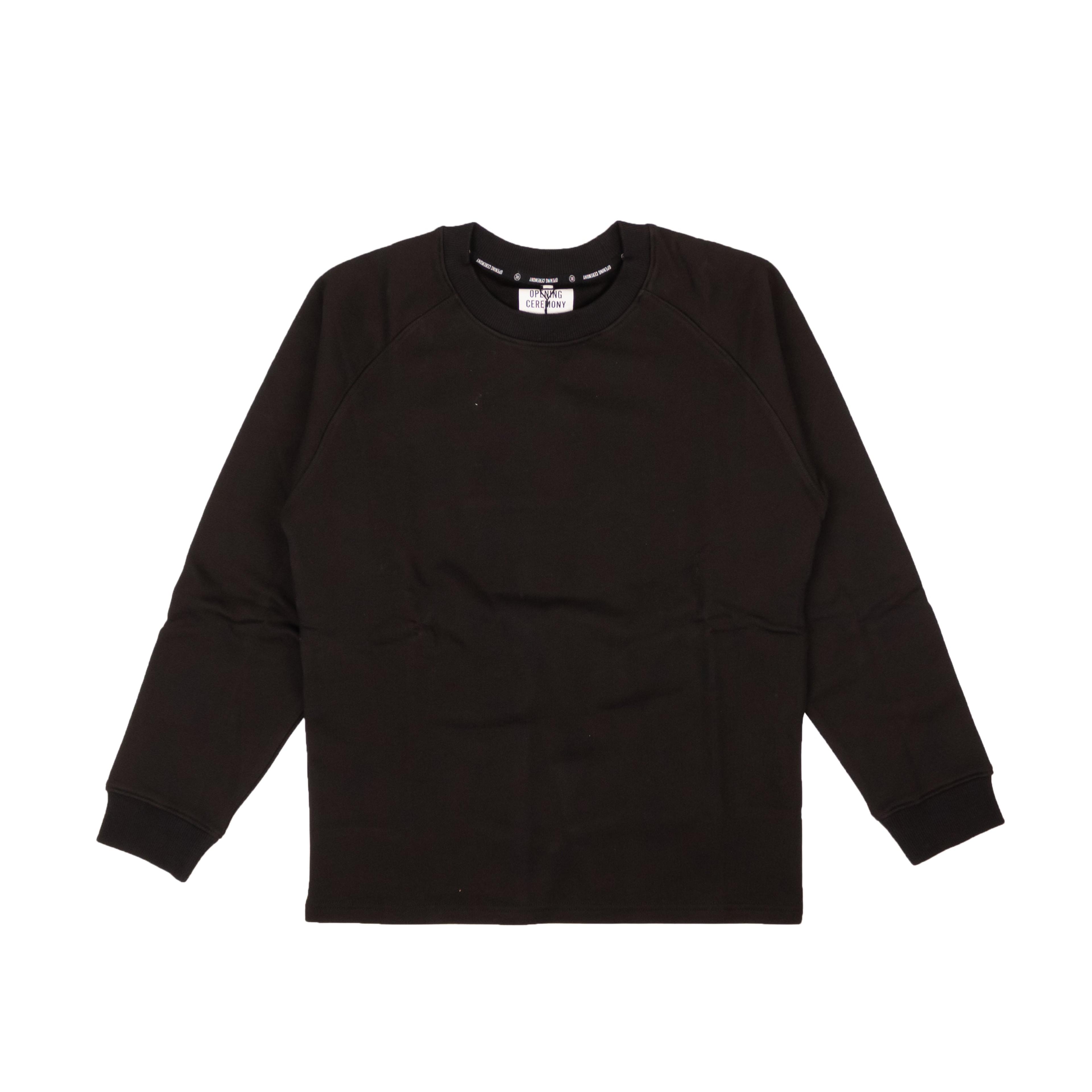 Black Cotton Blank Raglan Sweatshirt