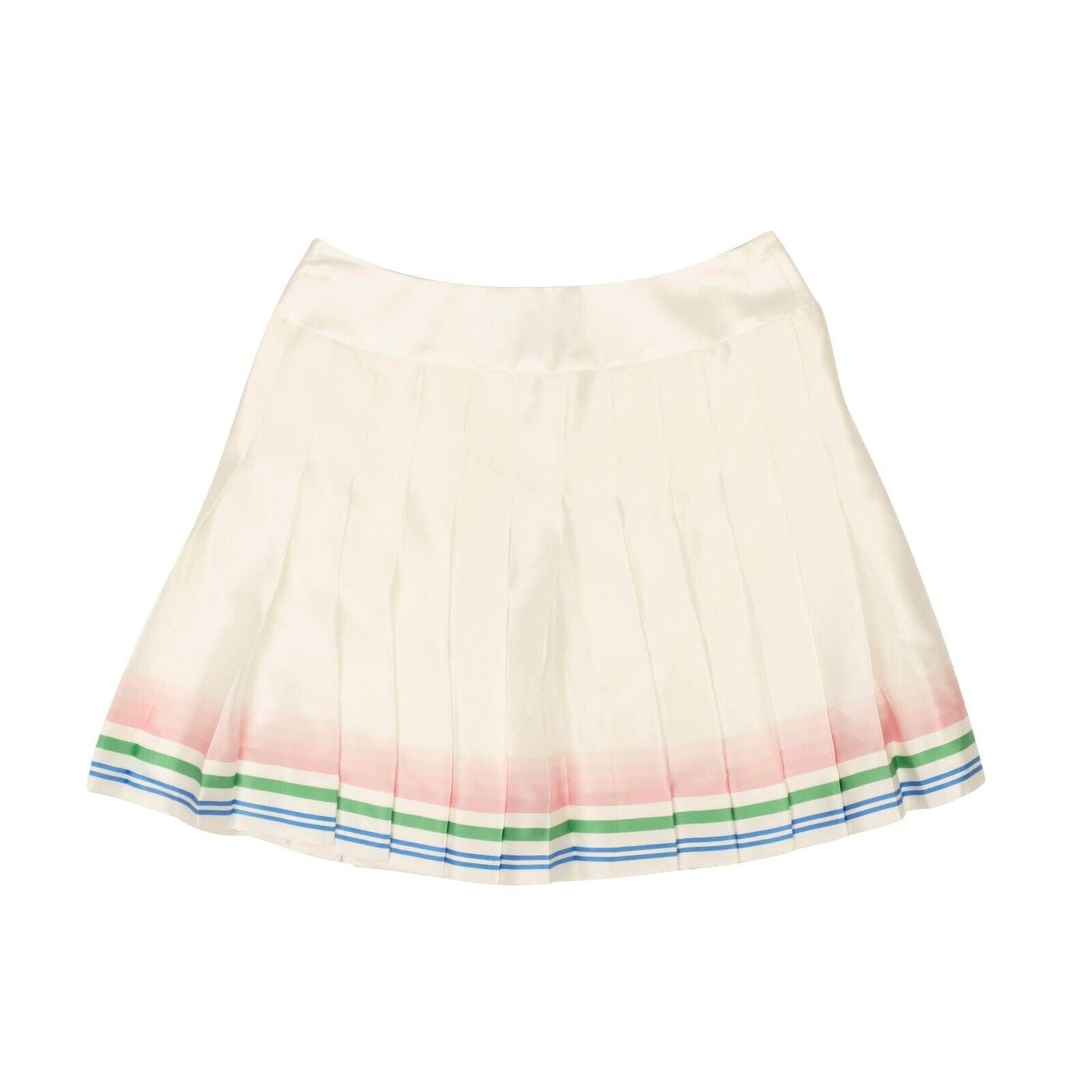 Alternate View 2 of White Satin Pleated Tennis Club Mini Skirt