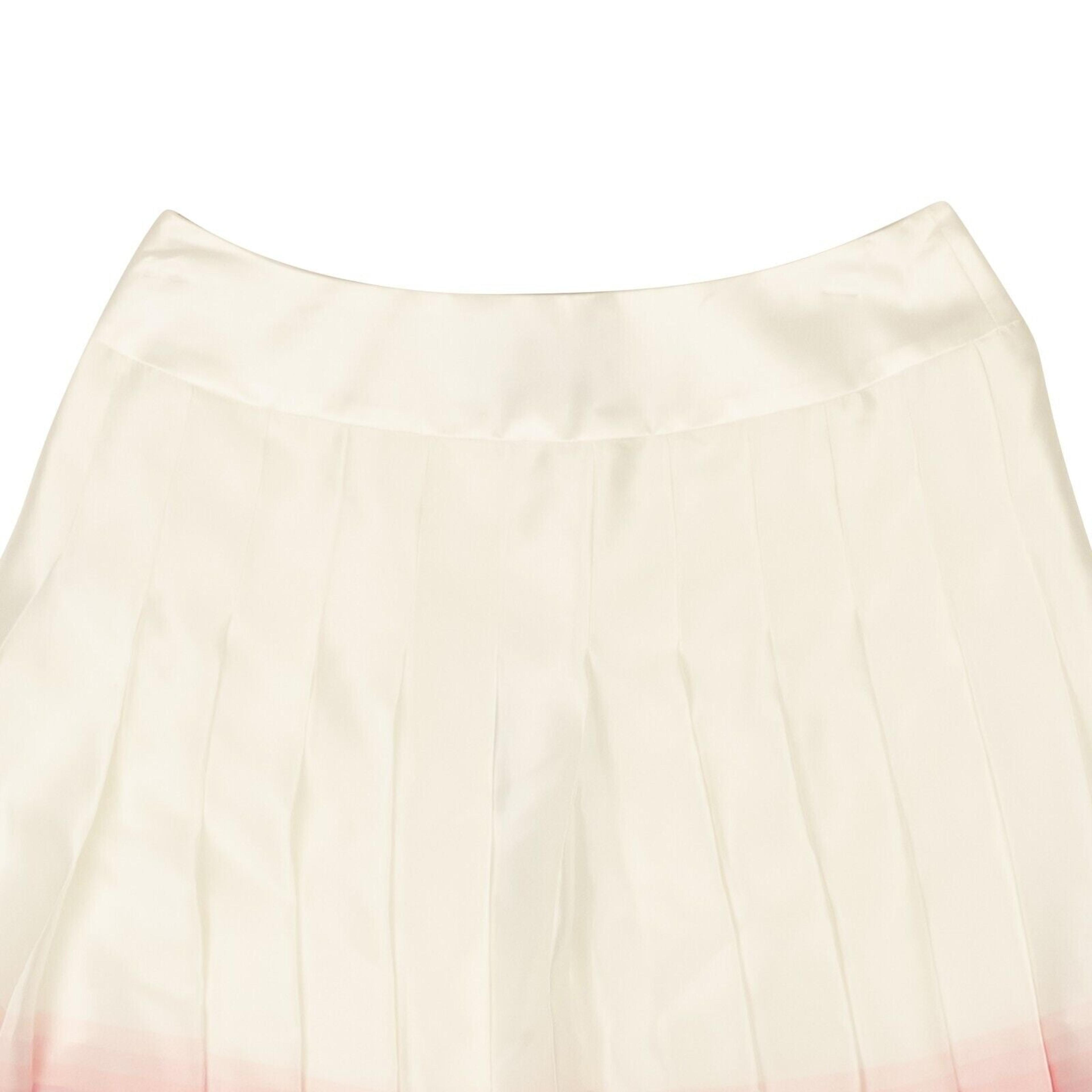 Alternate View 3 of White Satin Pleated Tennis Club Mini Skirt