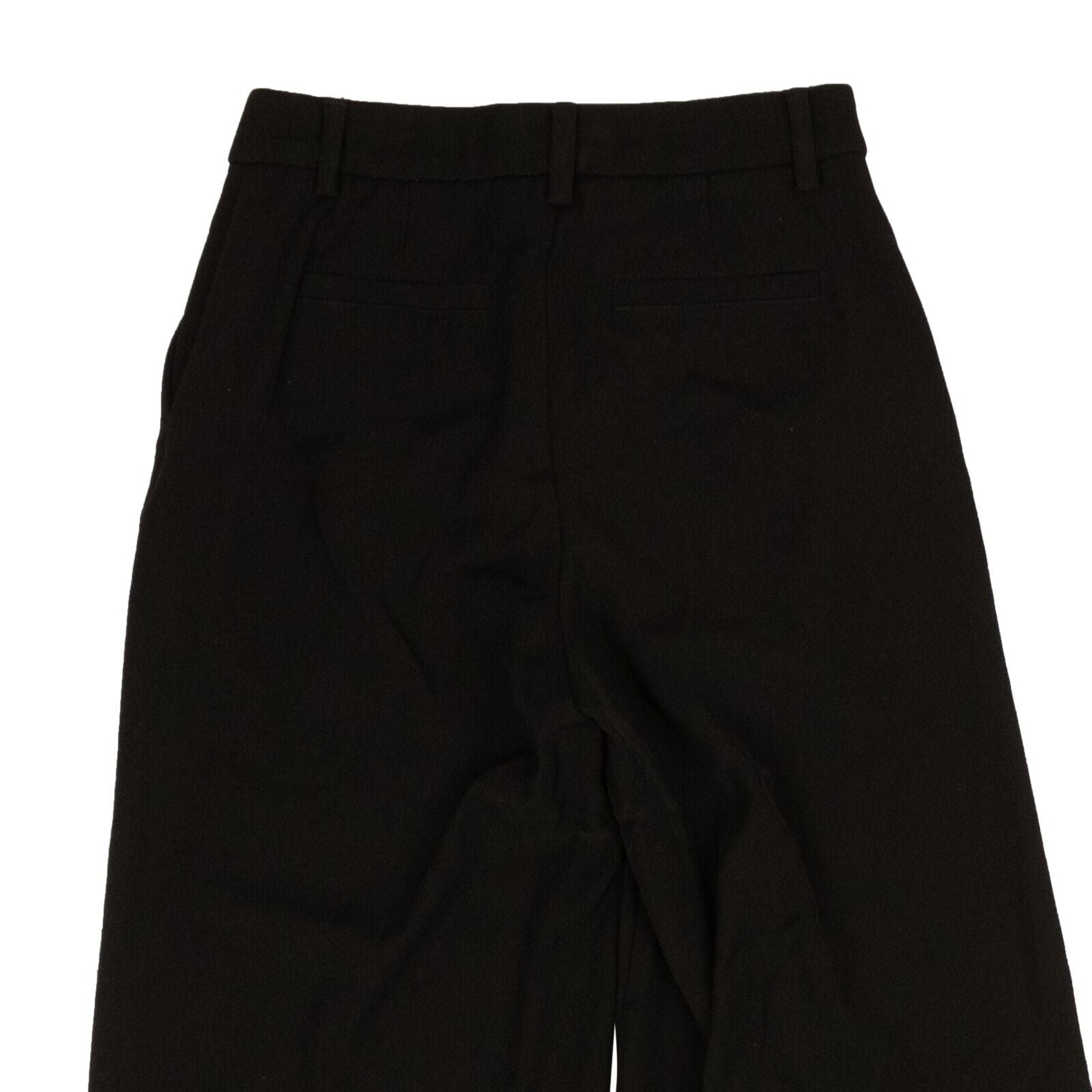 Alternate View 3 of Black Polyester Side Slit Straight Pants