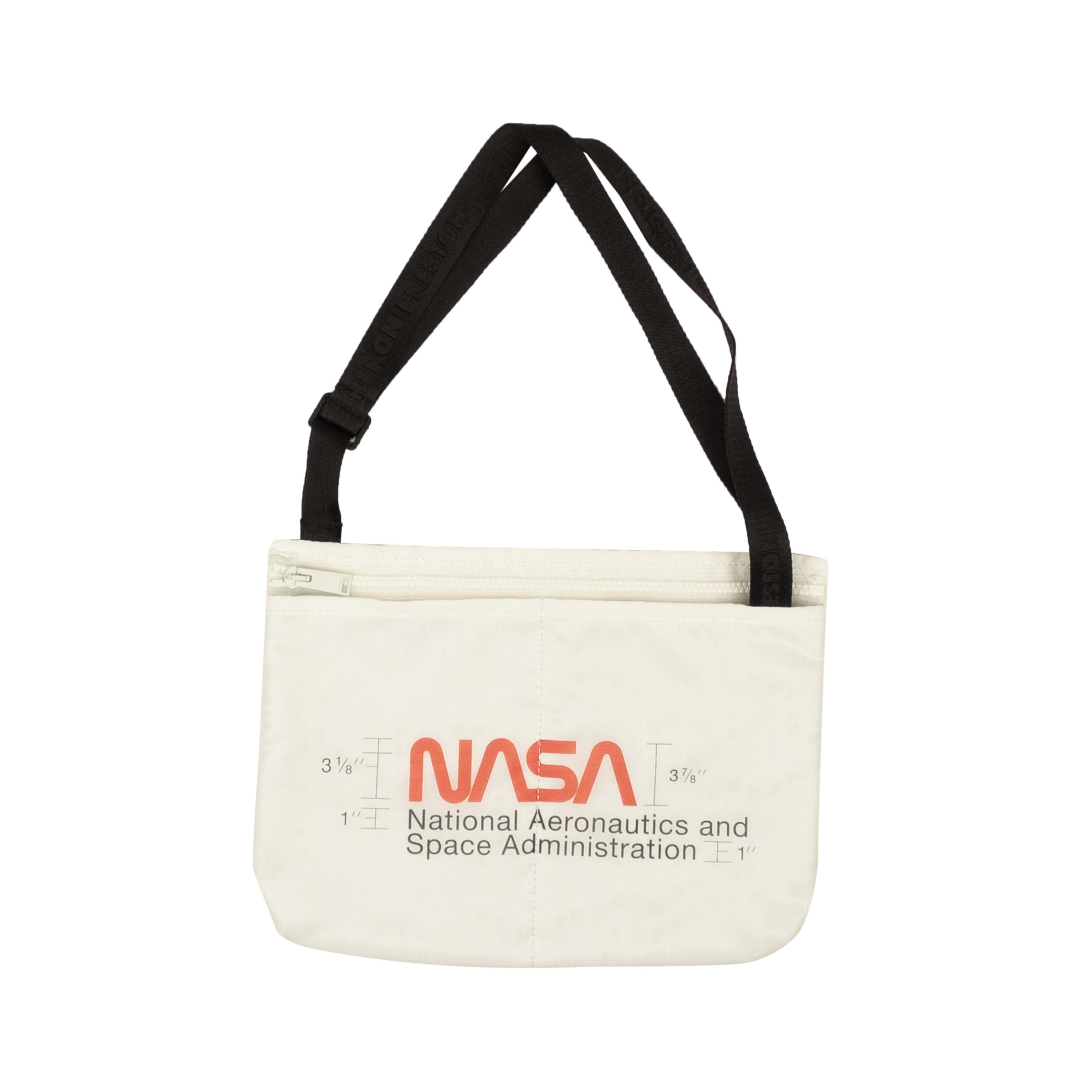 White Nylon Nasa Logo Crossbody Bag