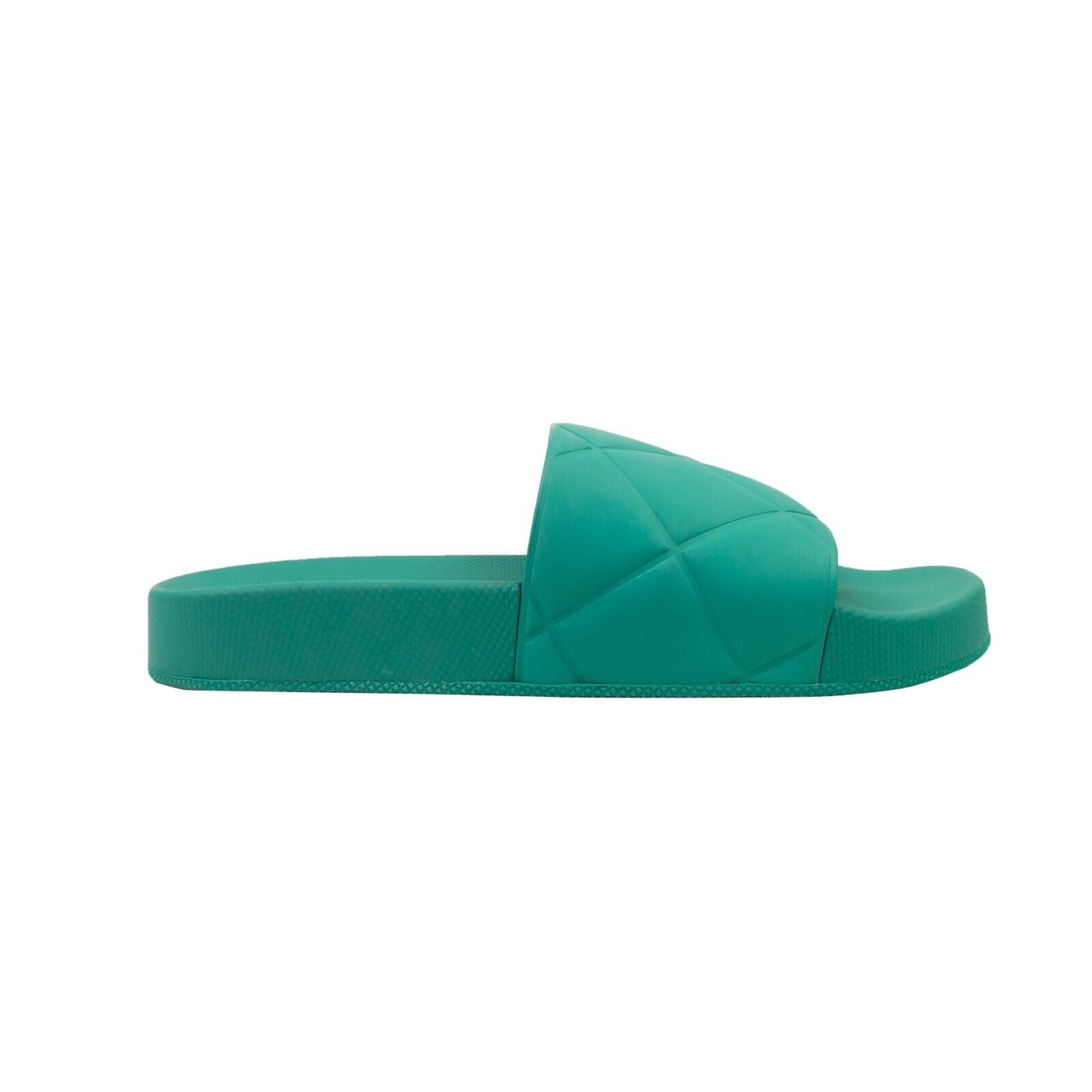 Teal Blue Rubber Slide Sandals
