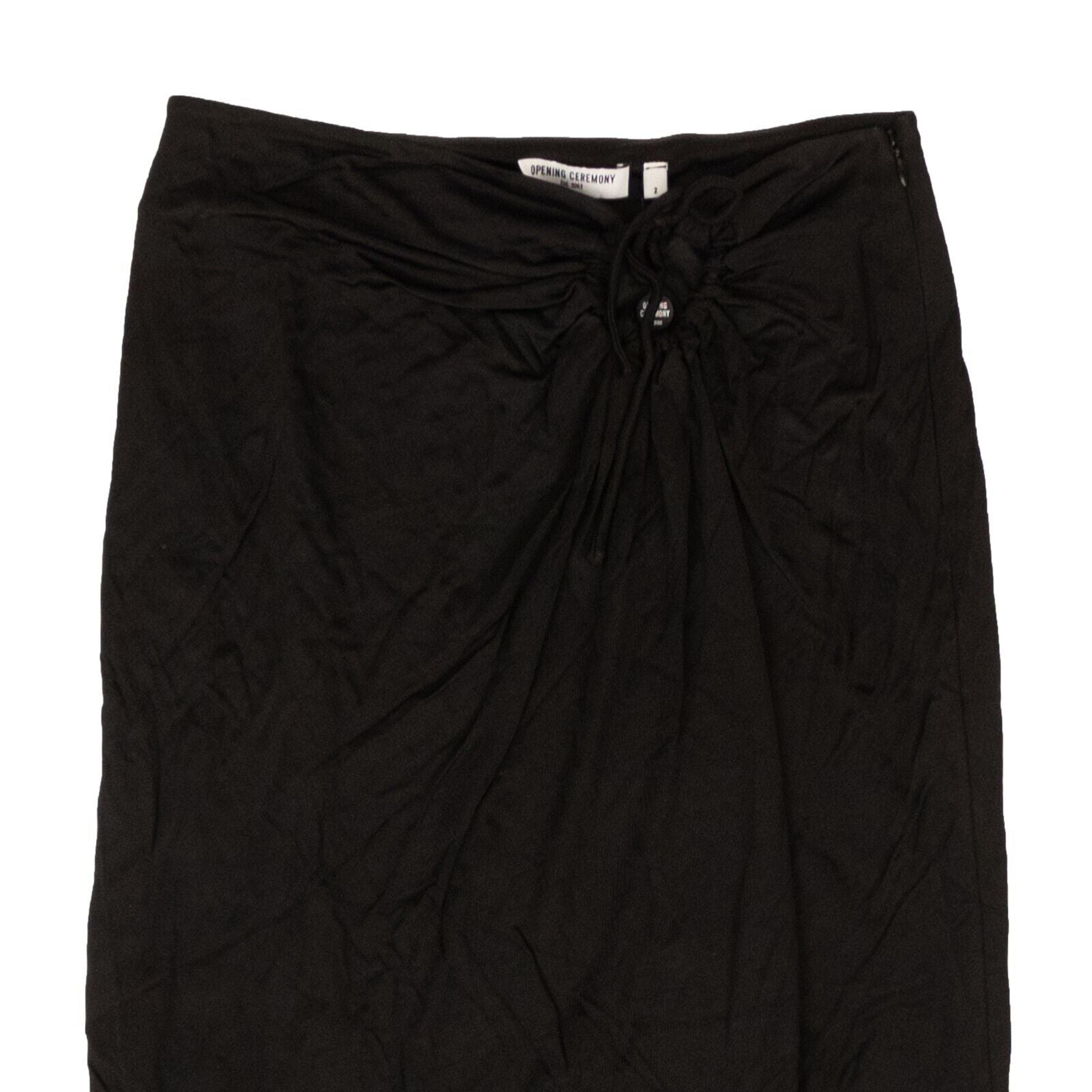 Alternate View 1 of Black Polyester Keyhole Flare Skirt
