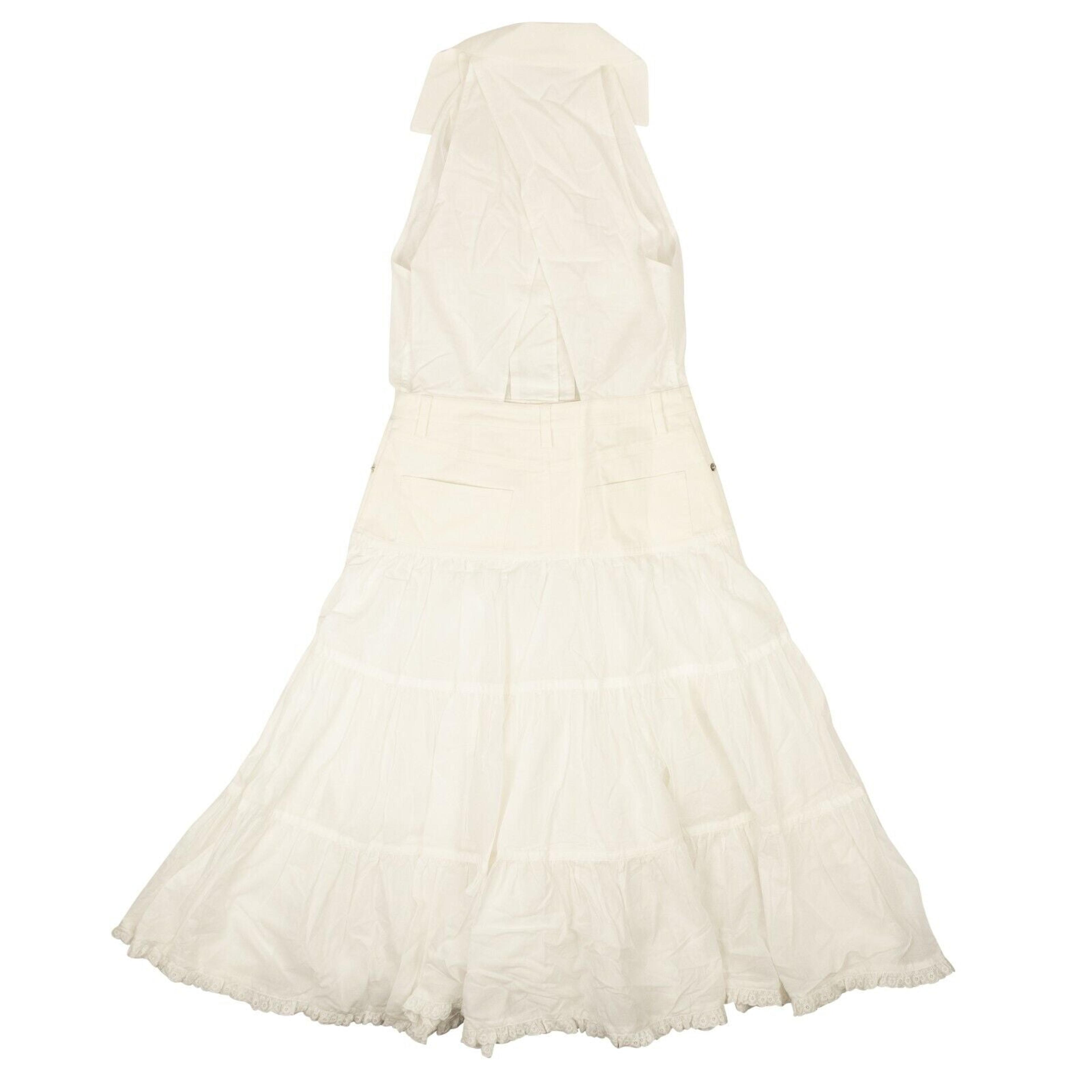 Alternate View 2 of White Cotton Tiered Ruffle Dress
