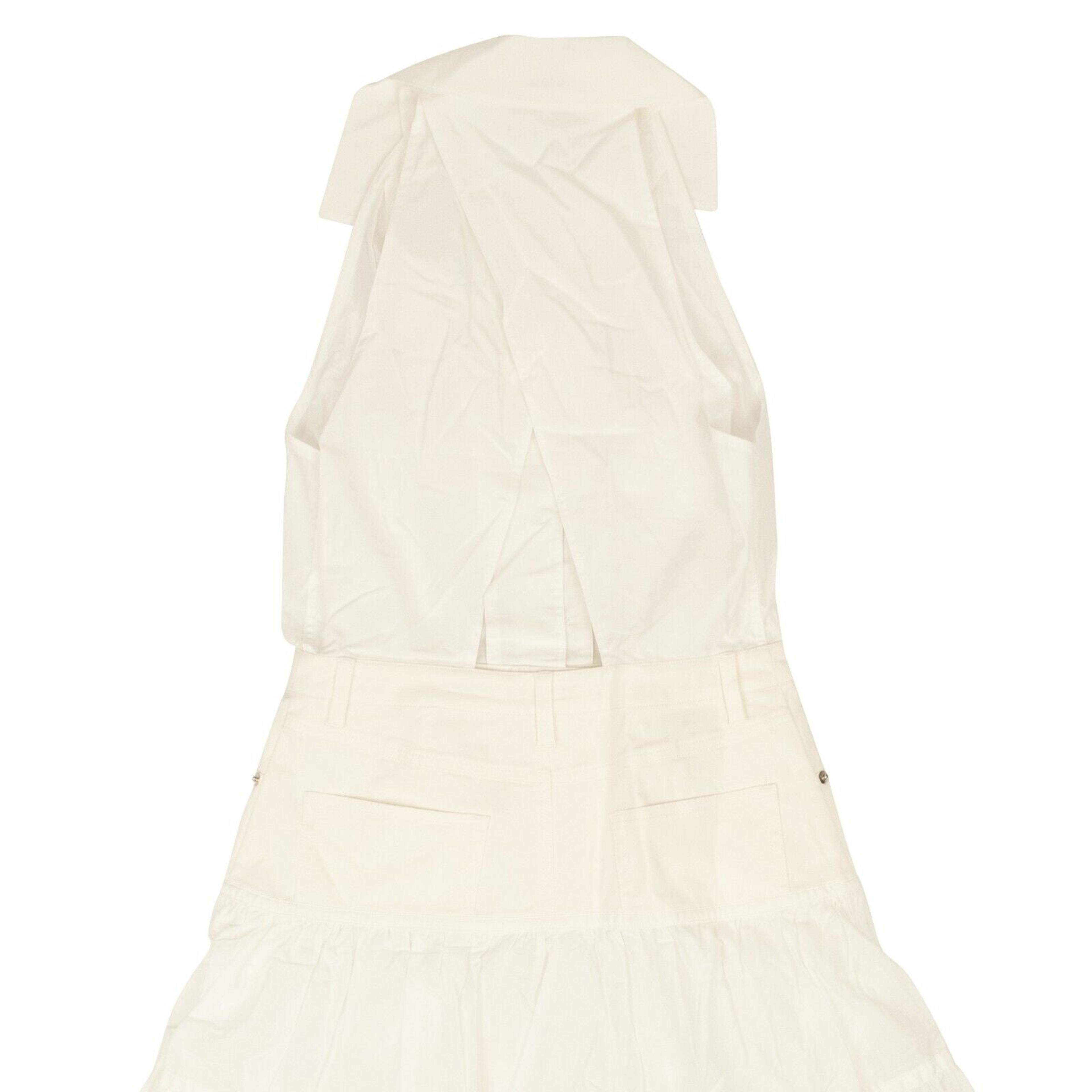 Alternate View 3 of White Cotton Tiered Ruffle Dress