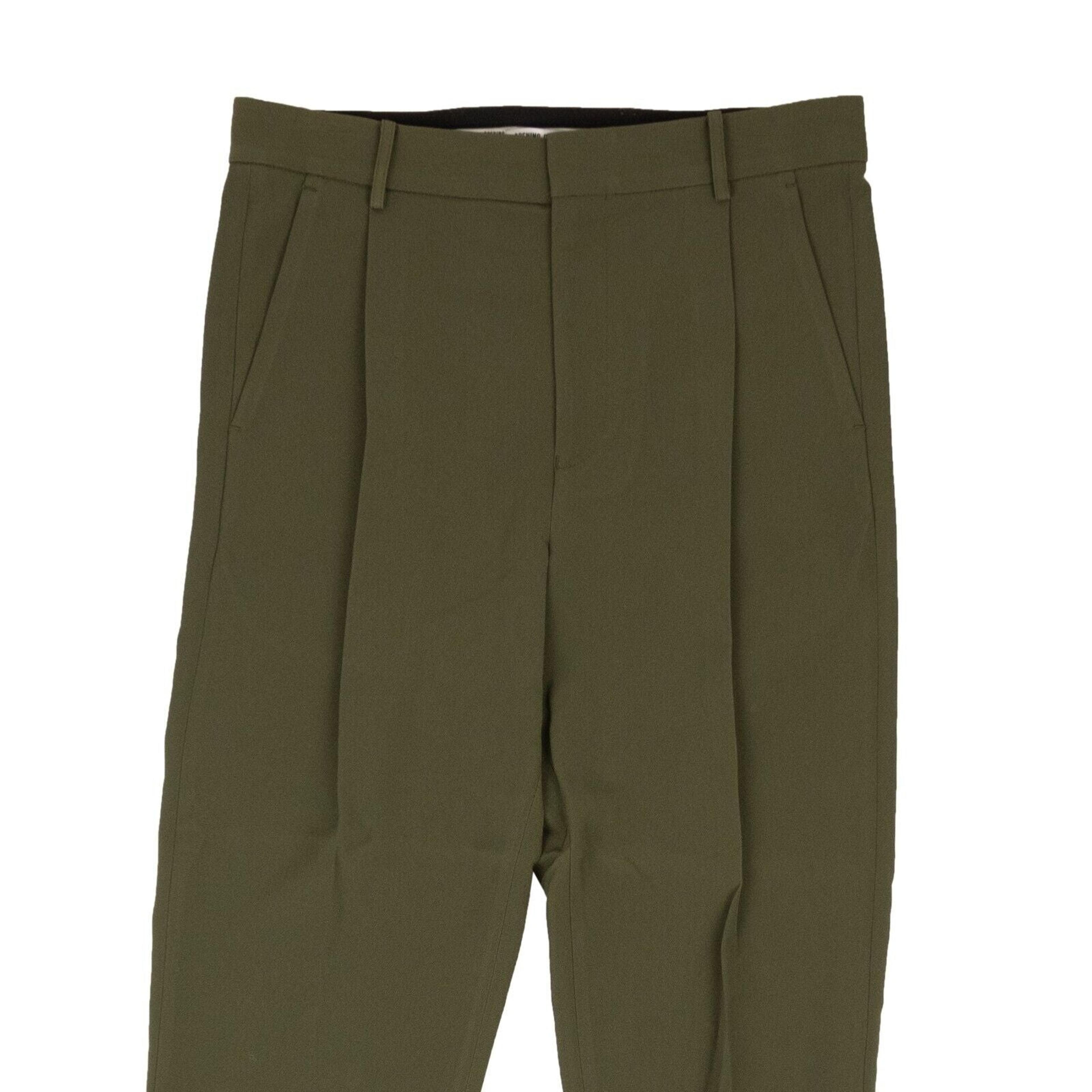 Alternate View 1 of Olive Green Polyester Twill Trousers