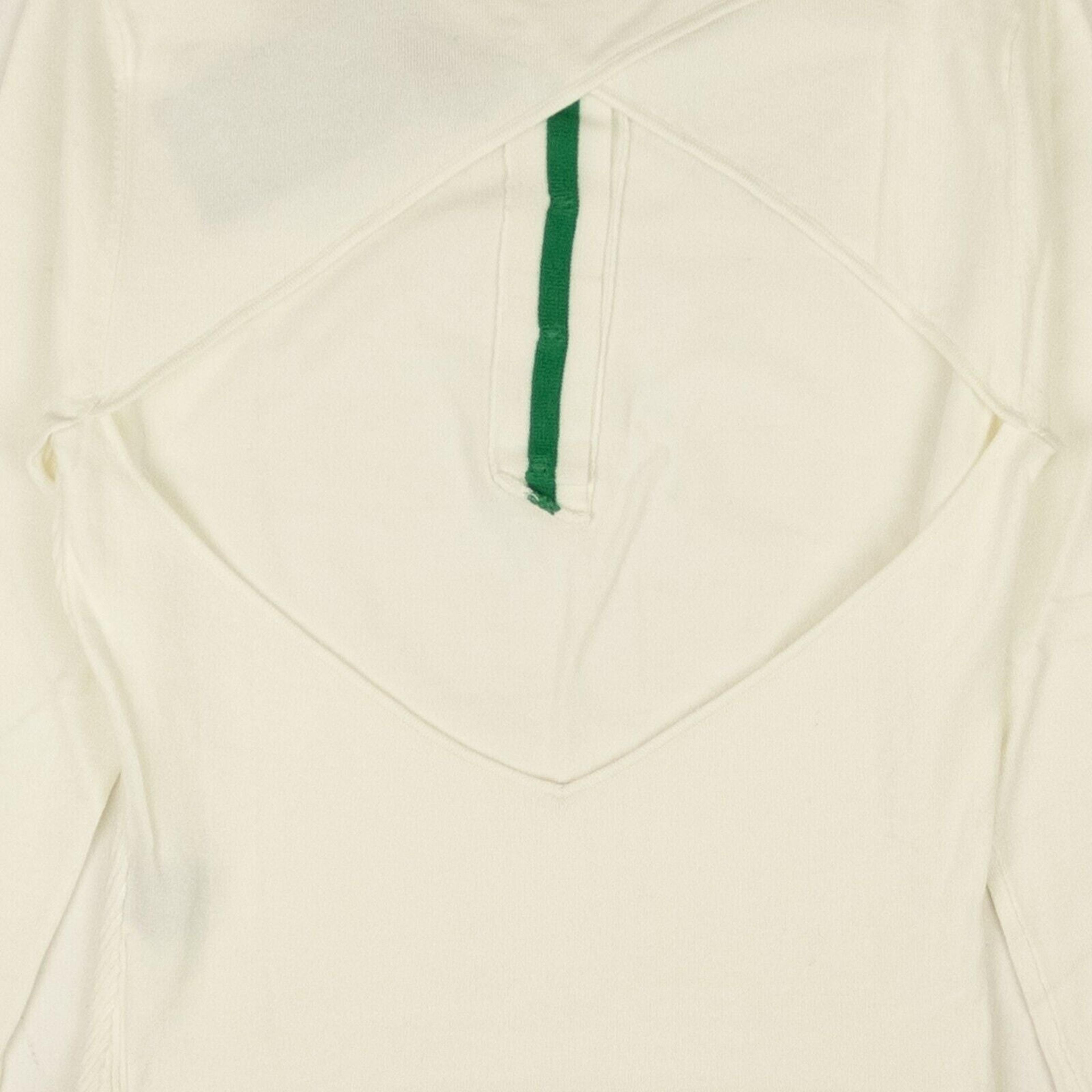 Alternate View 3 of Cream And Green Viscose F-1 Long Sleeve Polo Shirt